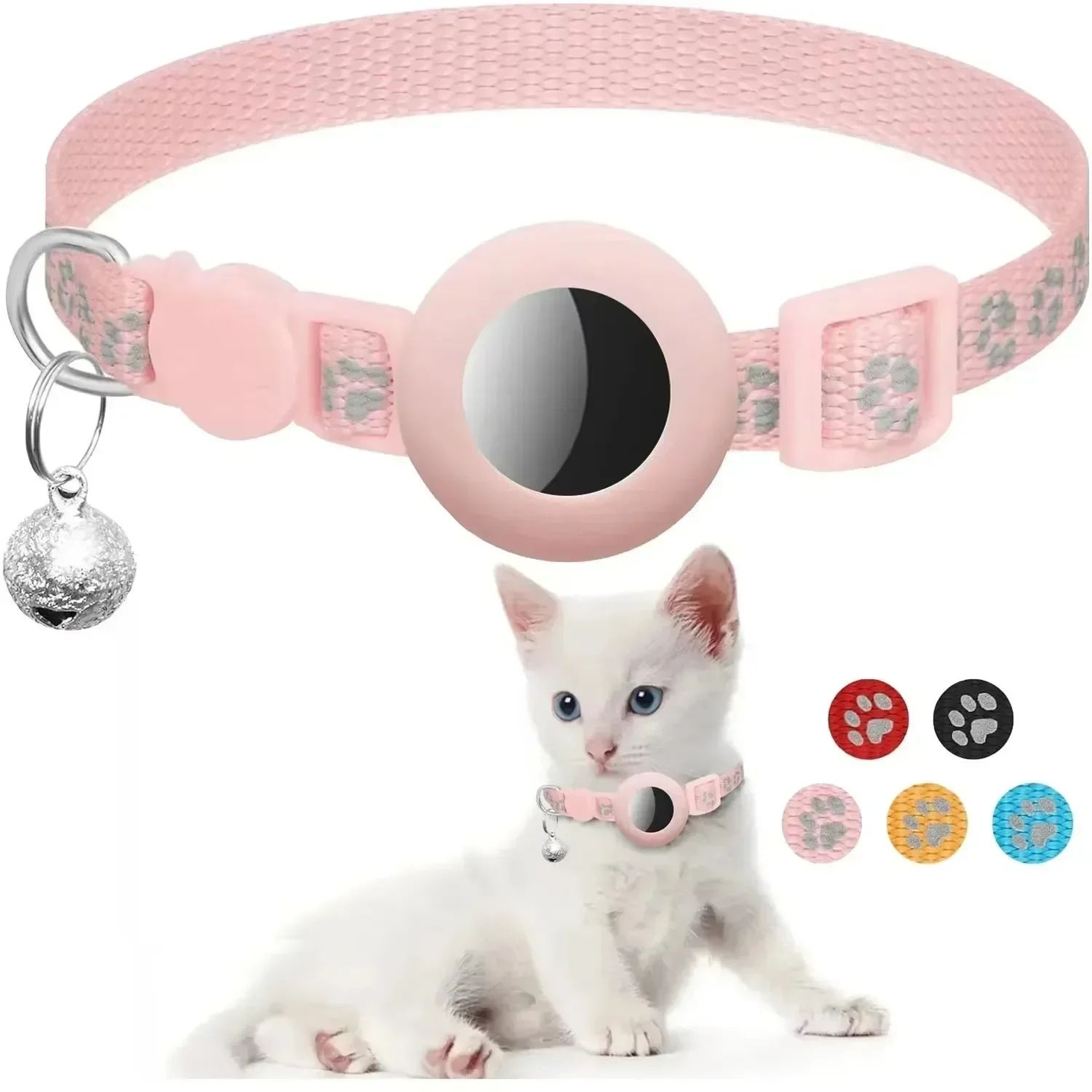 Reflective Airtag Cat Collar With Bell And Breakaway Buckle 14