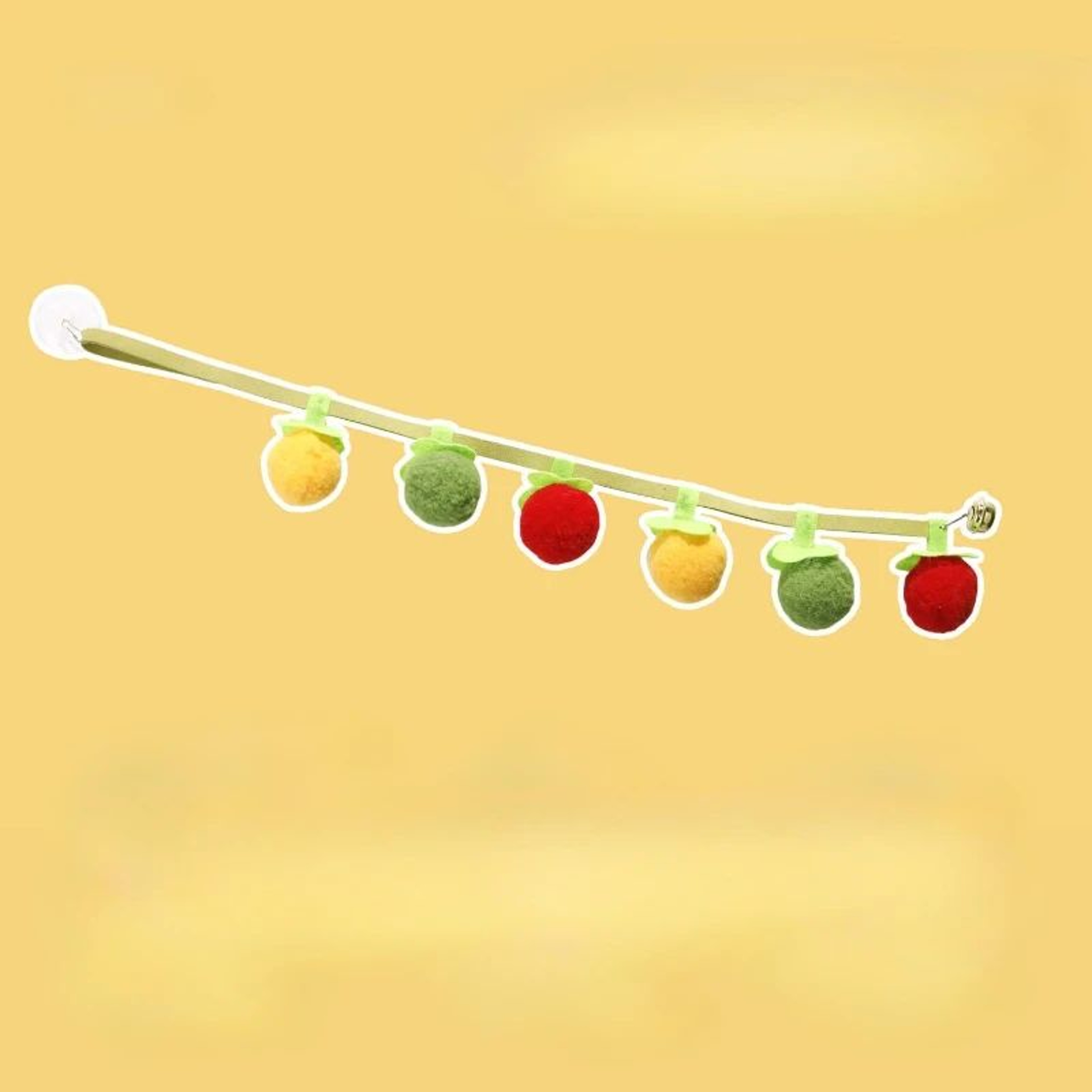 Interactive Hanging Felt Cat Teaser Toy With Bell 3