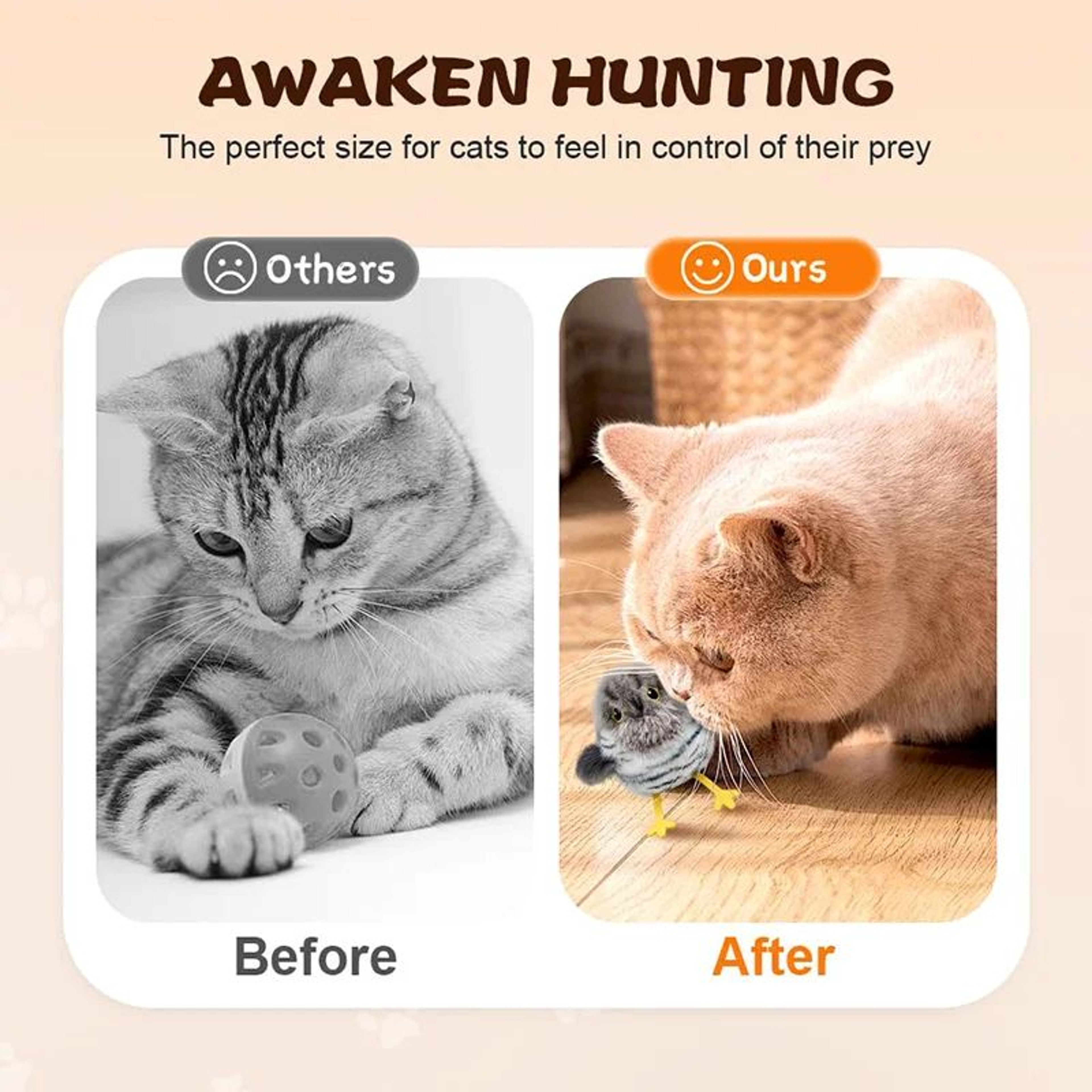USB Rechargeable Chirping Bird Interactive Cat Toy 2