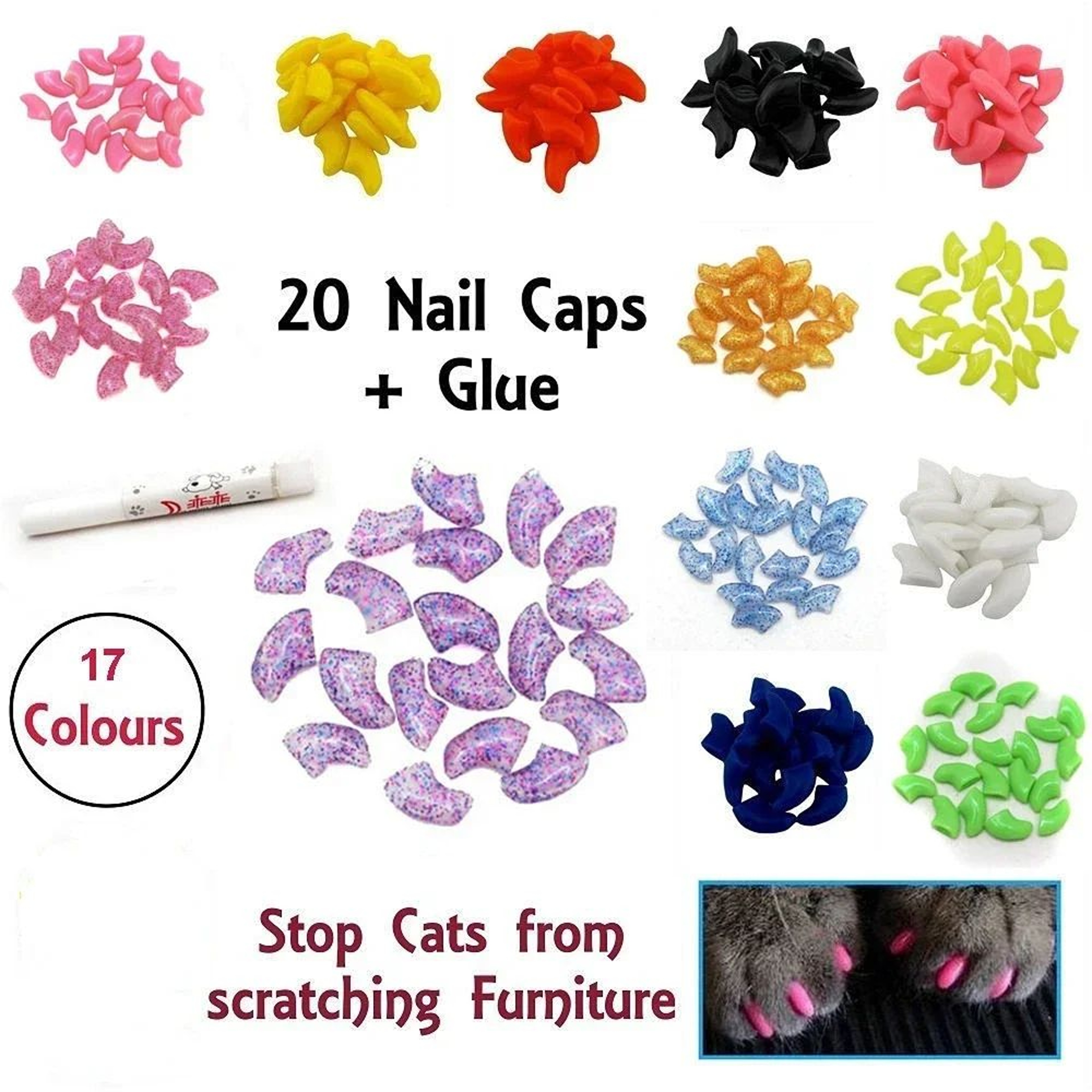 Soft Silicone Cat Nail Caps Set 0
