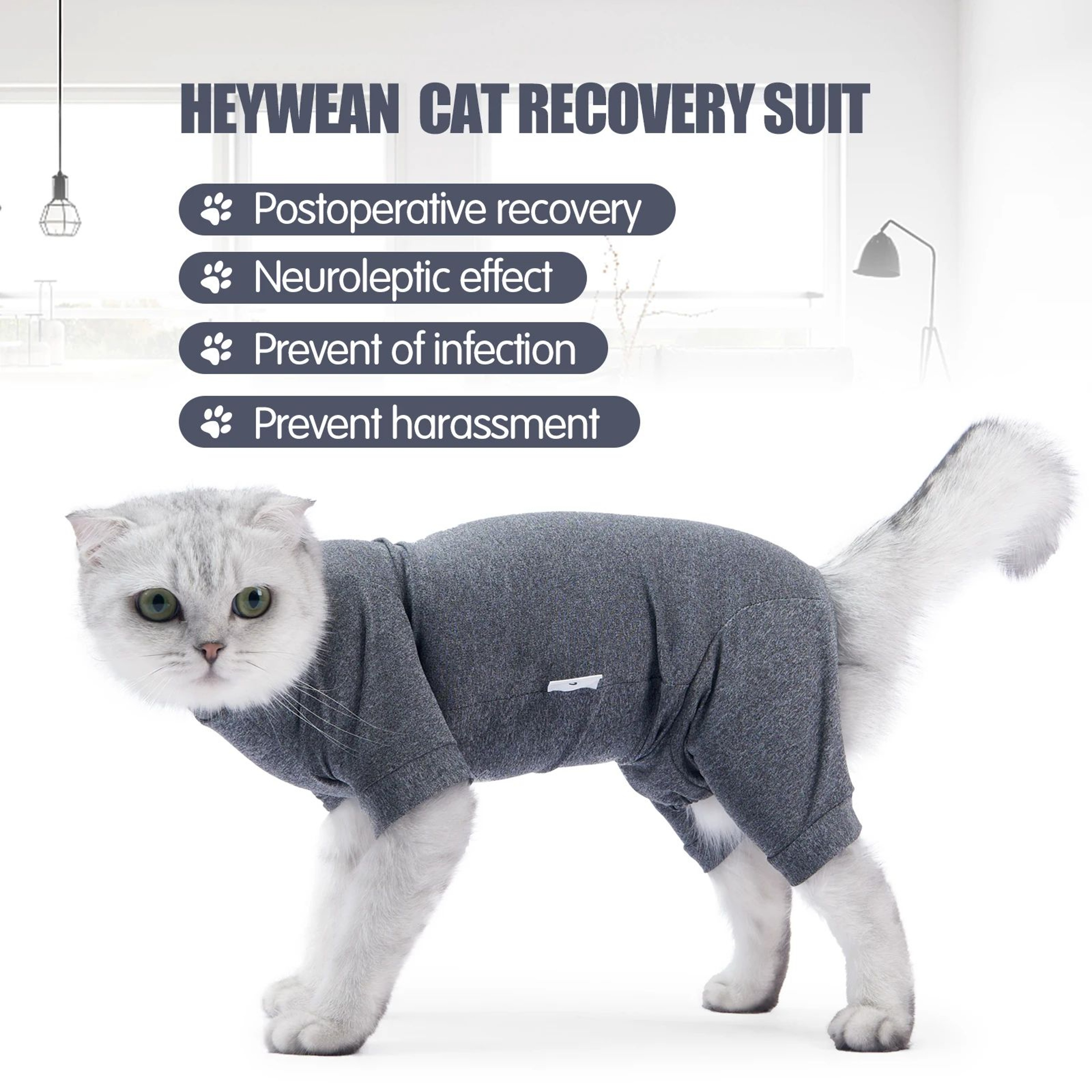Soft Cotton Cat Recovery Suit 0