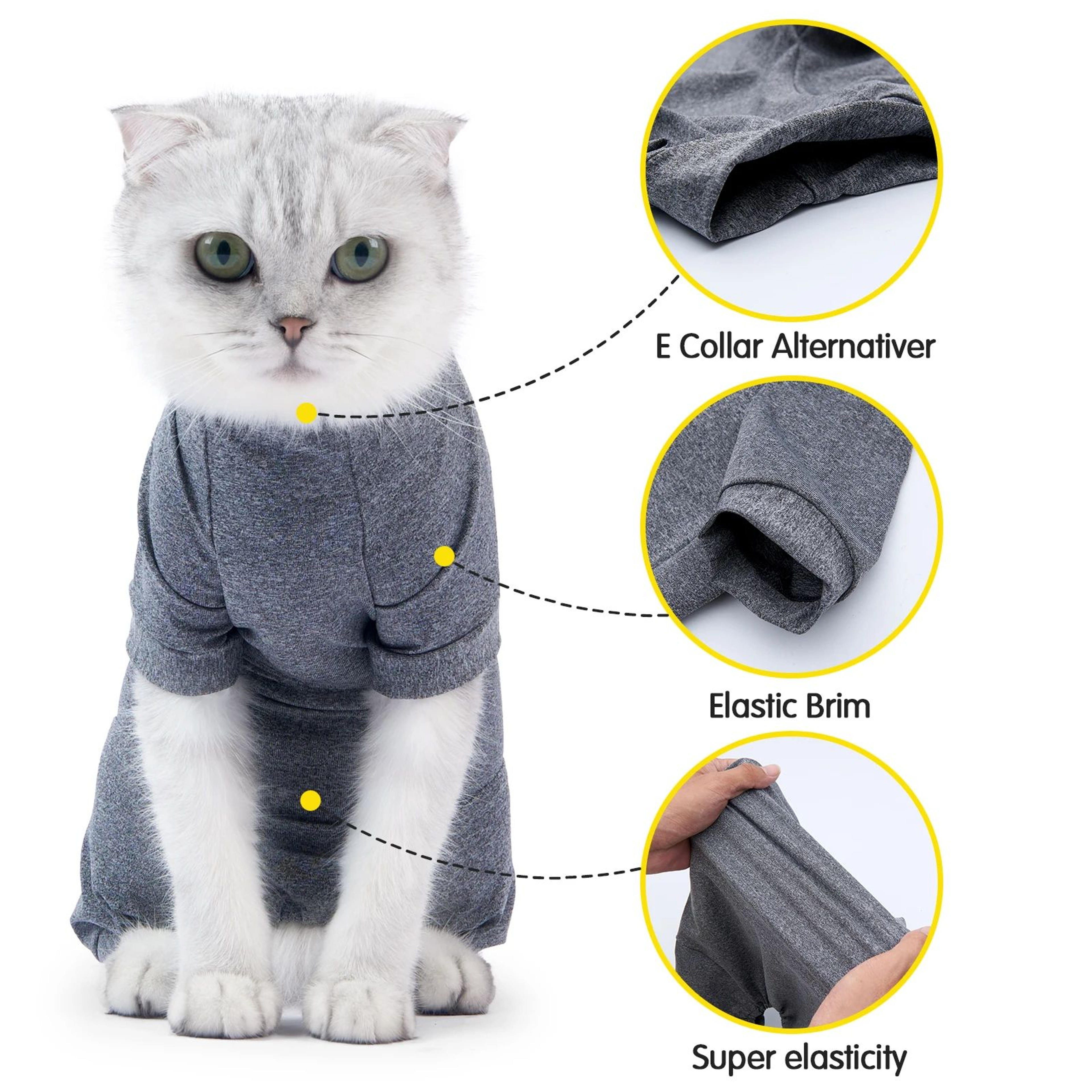 Soft Cotton Cat Recovery Suit 3
