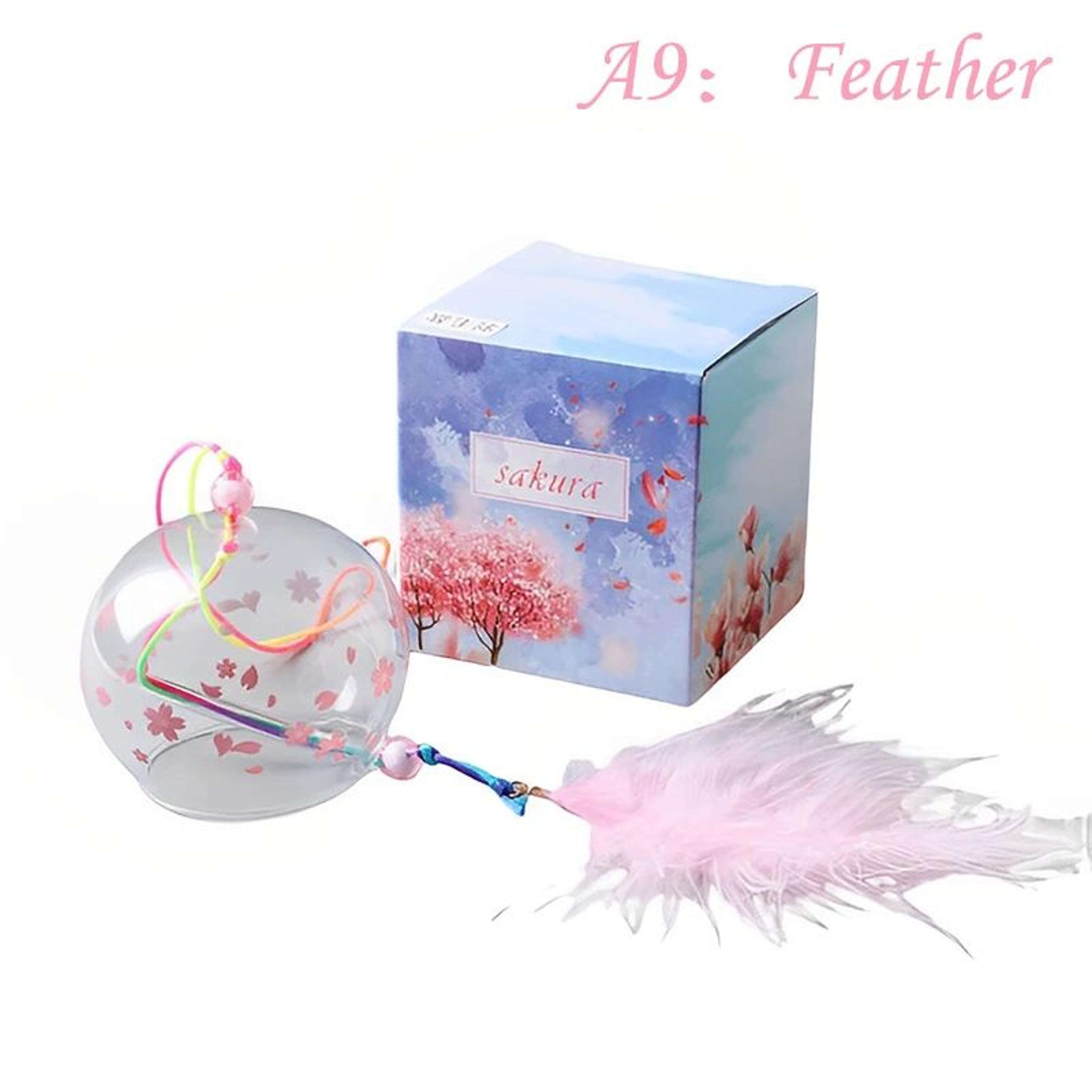 Japanese Sakura Glass Wind Chime Hanging Decor 11