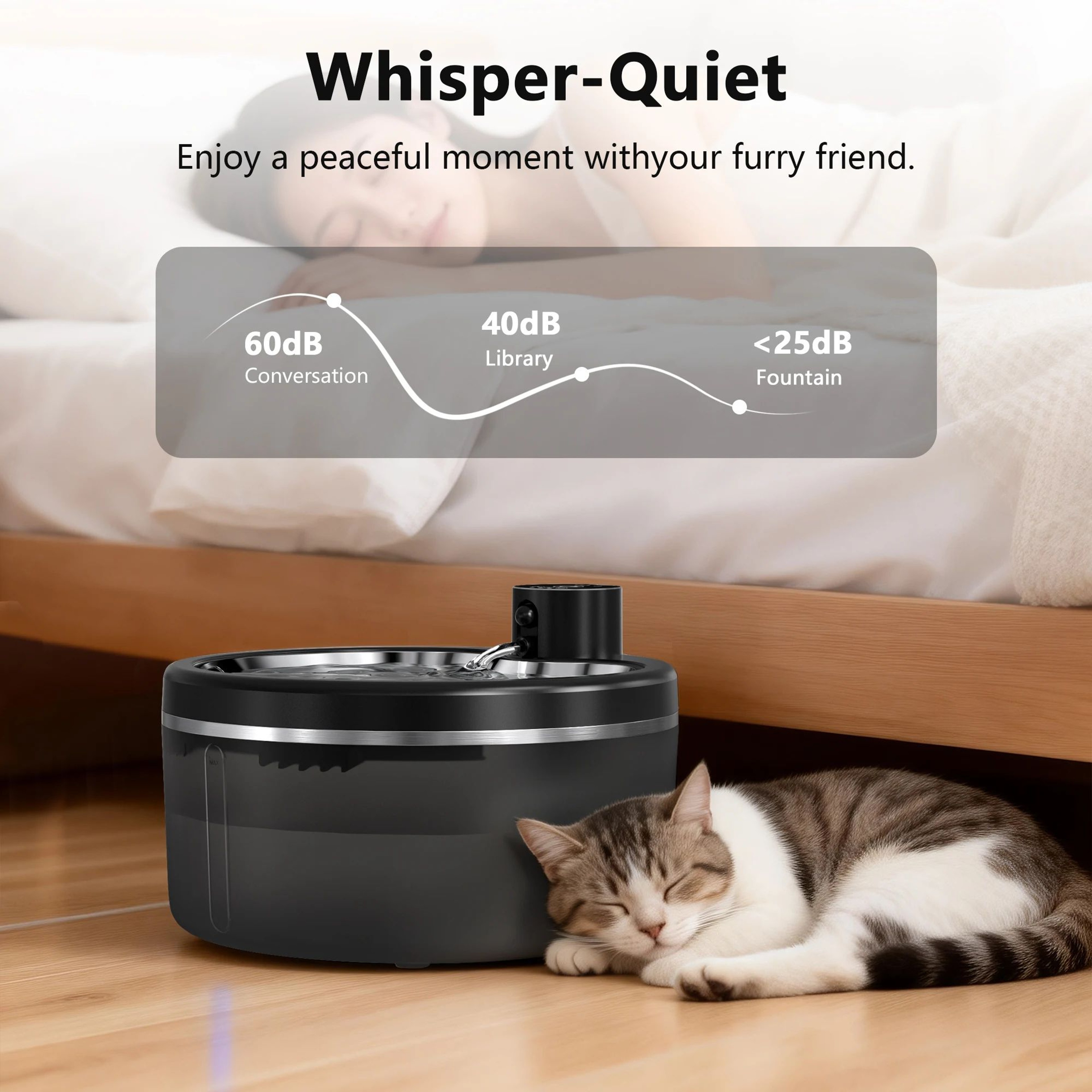 Wireless Smart Cat Water Fountain 3L 3