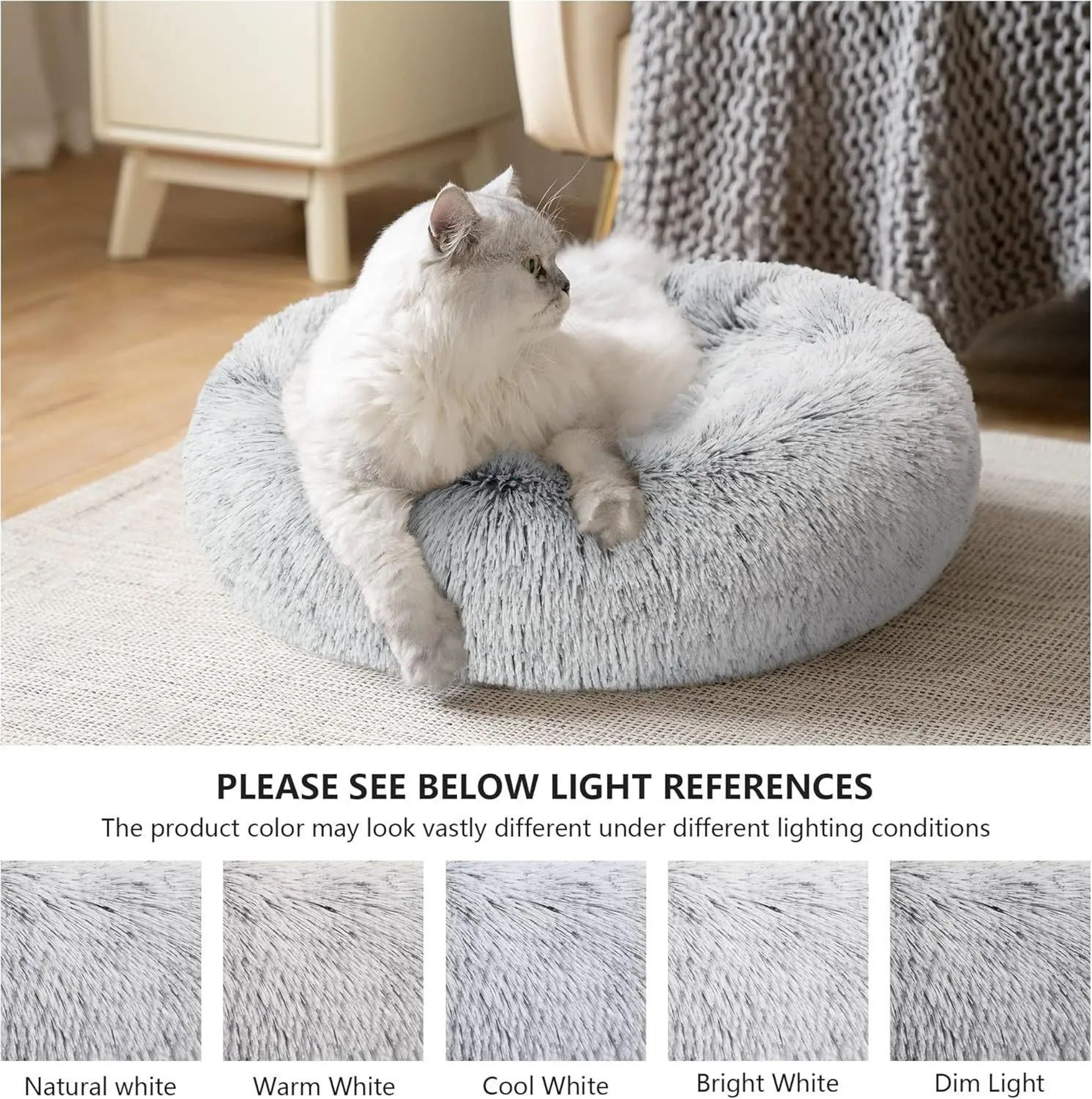 USB Heated Pet Bed Warm Round Cat And Dog Cushion 7