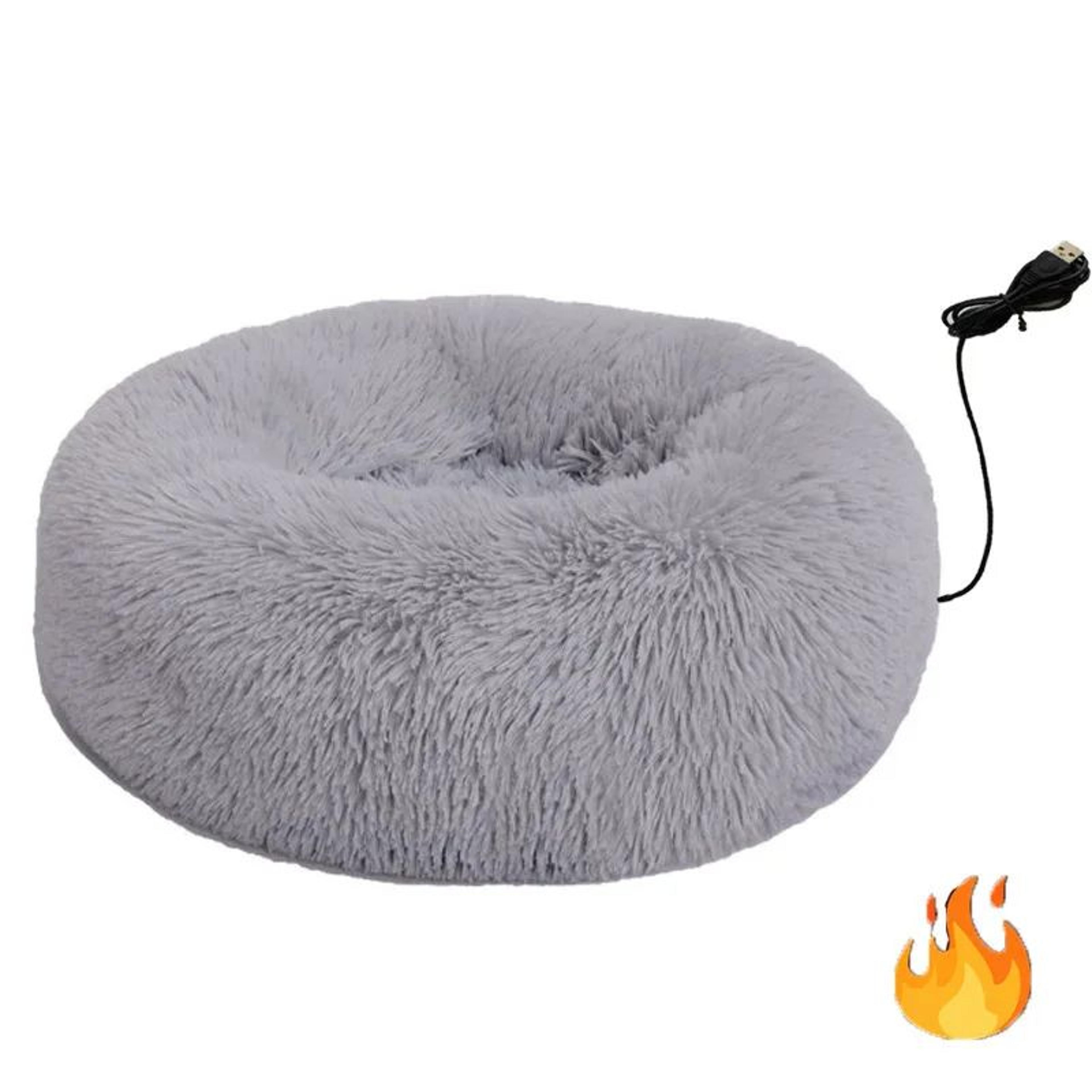 USB Heated Pet Bed Warm Round Cat And Dog Cushion 8
