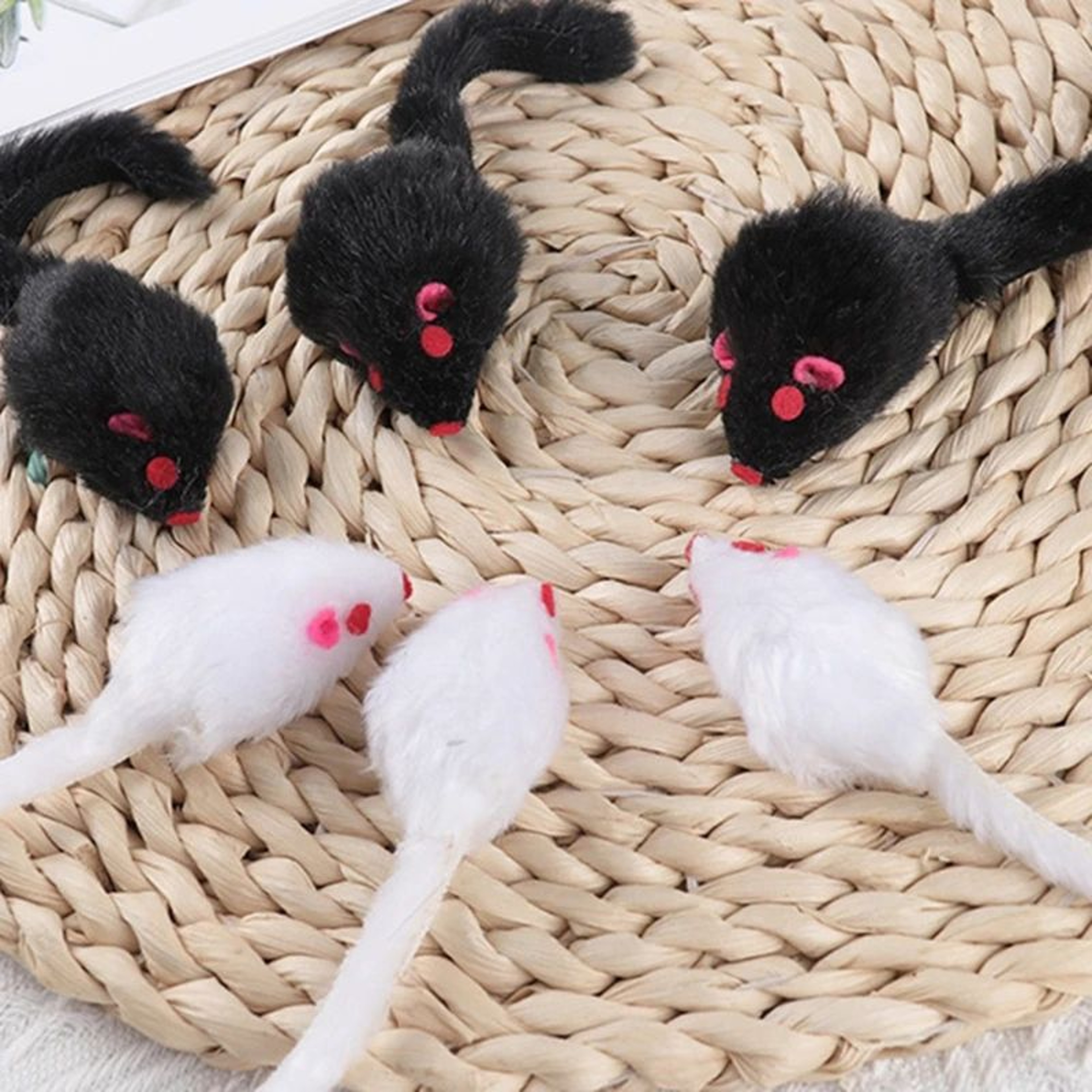 Interactive Plush Mouse Cat Toy With Rattle 0