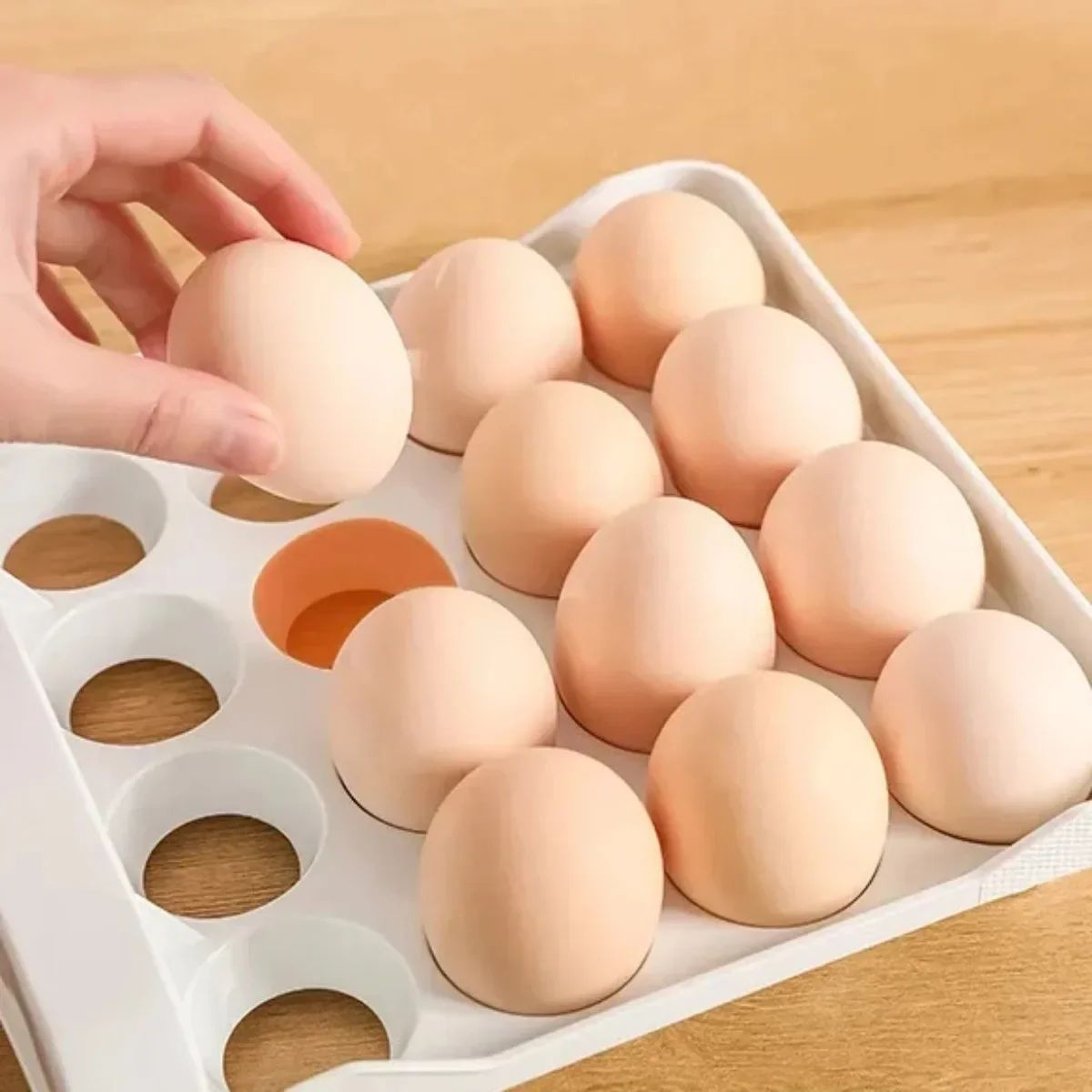 Automatic Rolling Egg Storage Organizer With Drawer Design 3