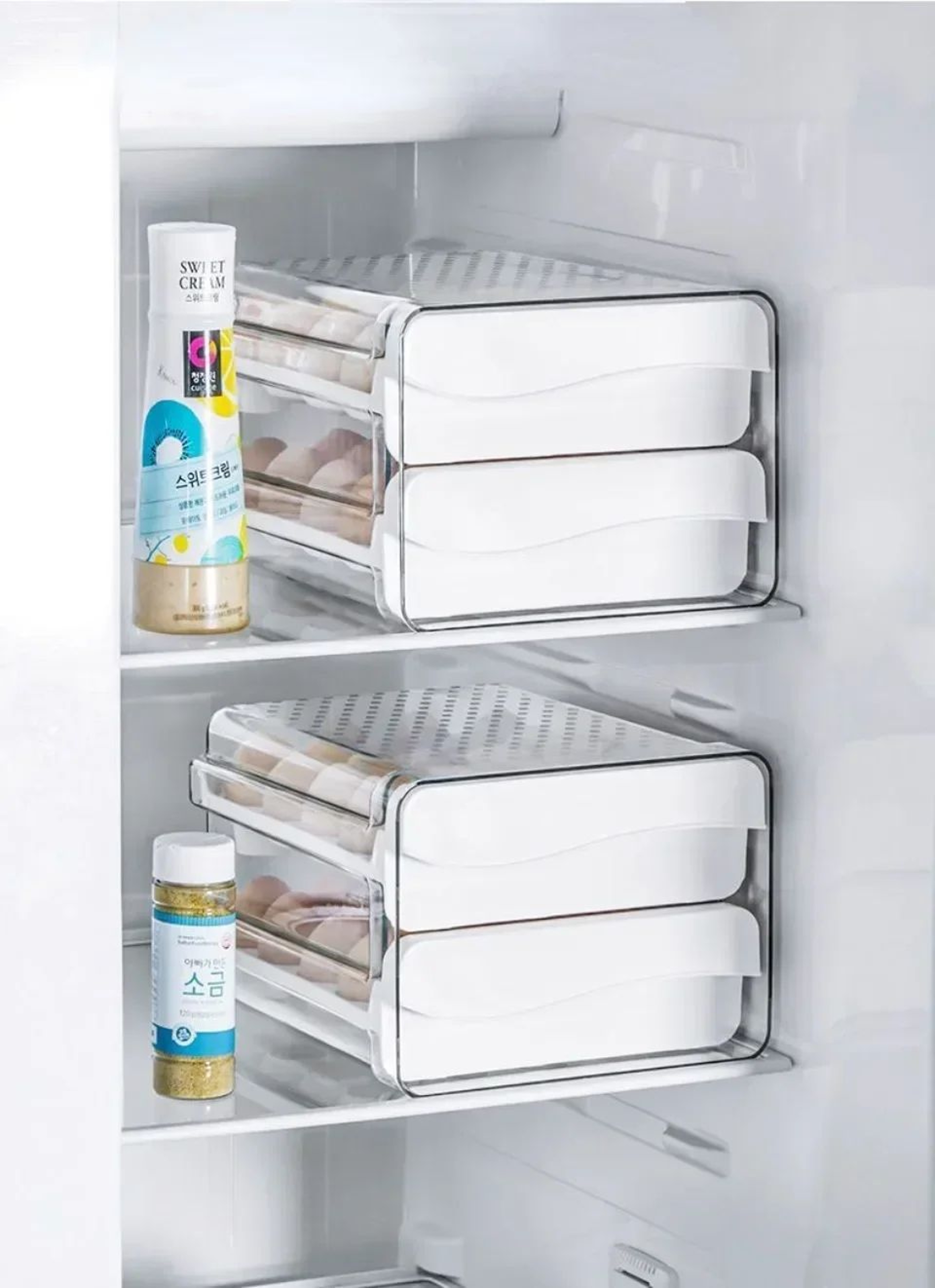Automatic Rolling Egg Storage Organizer With Drawer Design 8