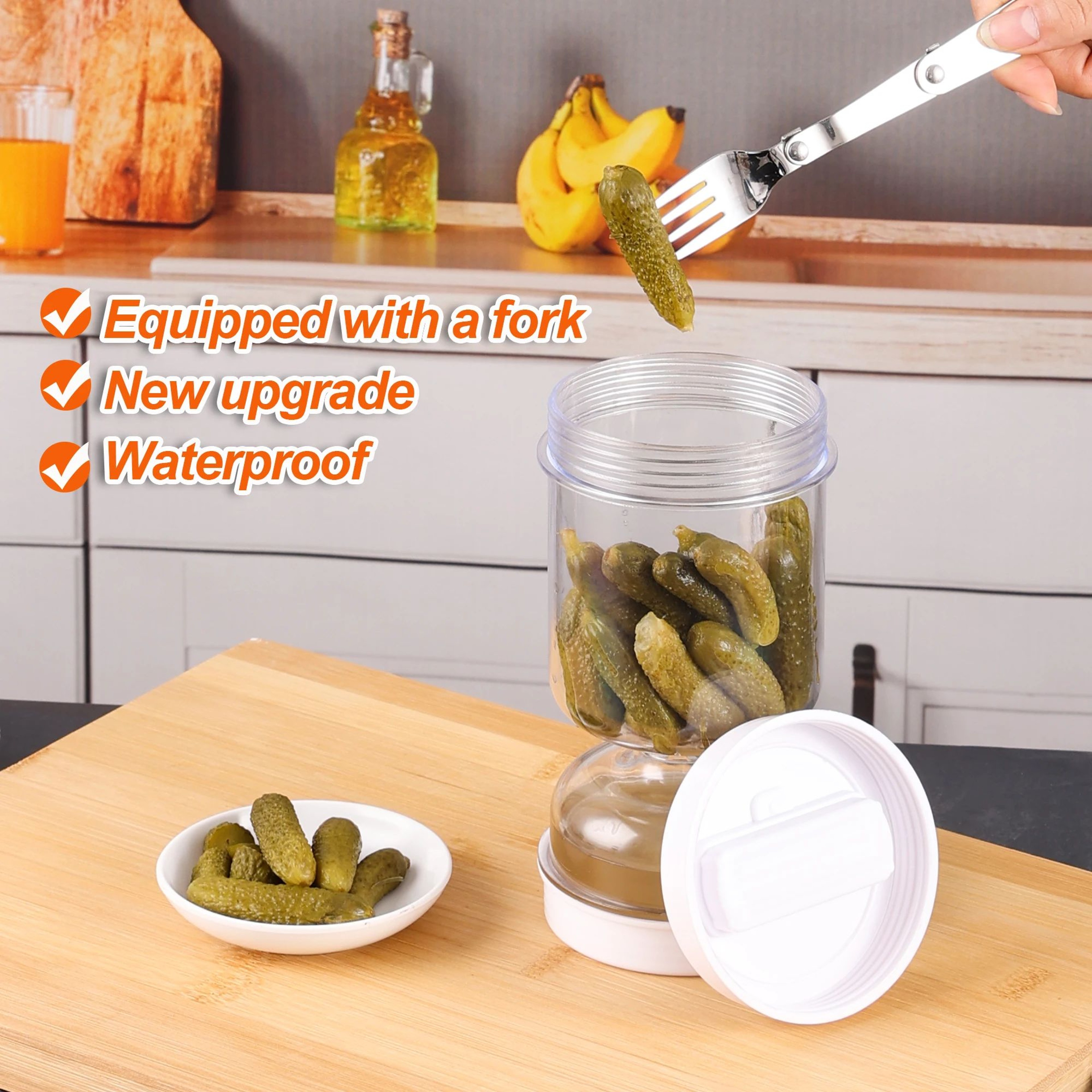 Hourglass Pickle And Olive Strainer Storage Jar 4