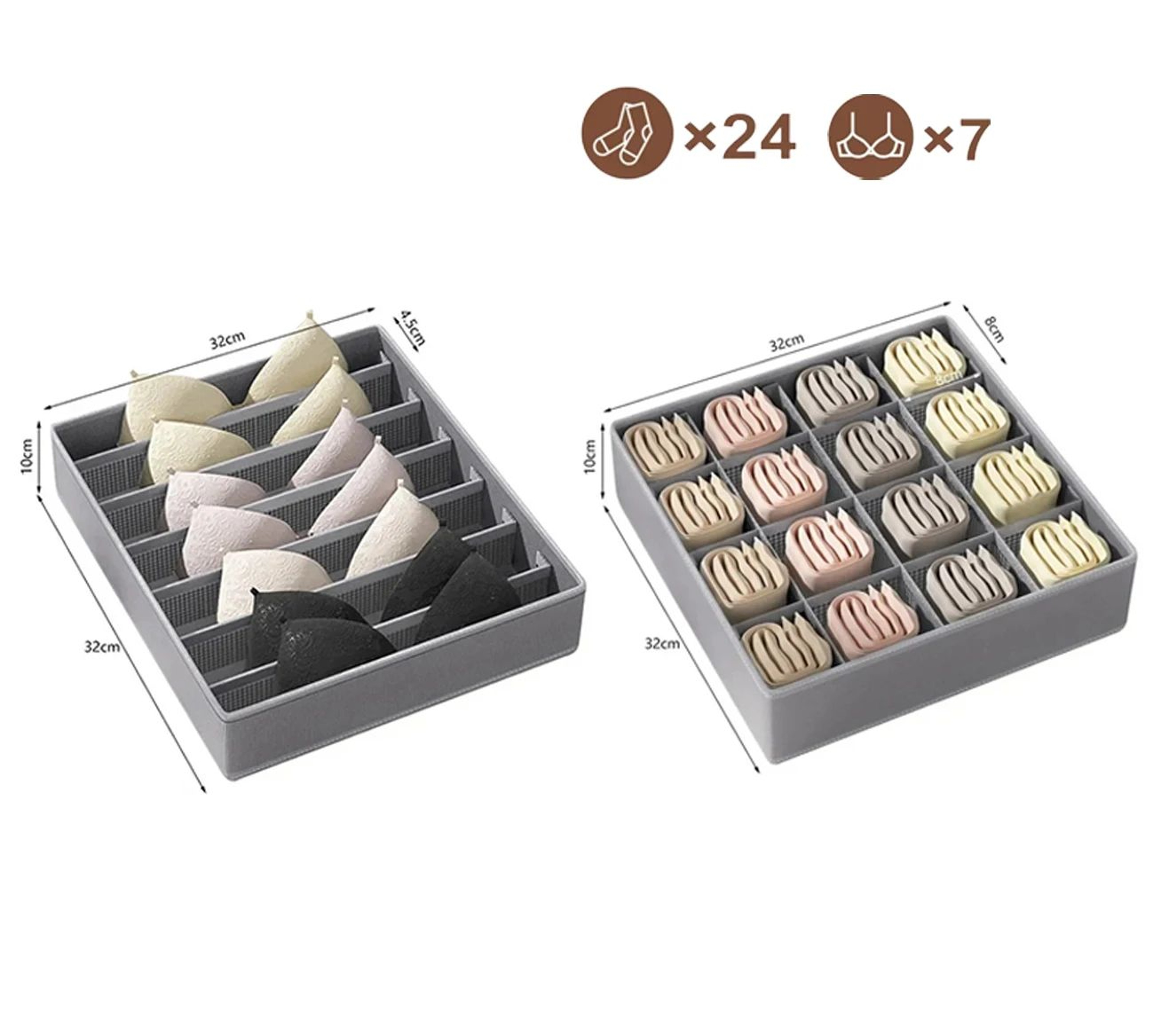 Drawer Style Underwear And Socks Storage Organizer Set 15