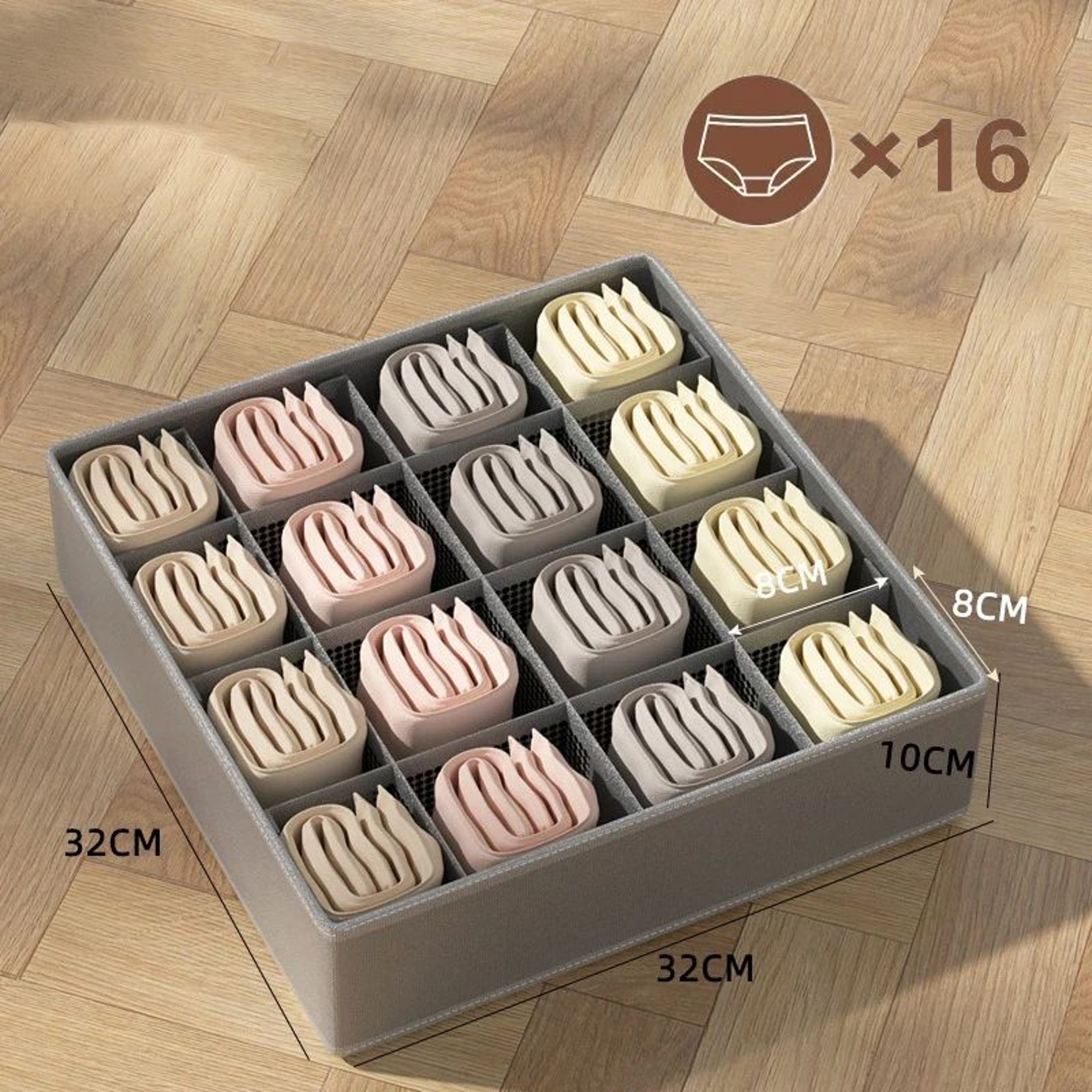 Drawer Style Underwear And Socks Storage Organizer Set 8