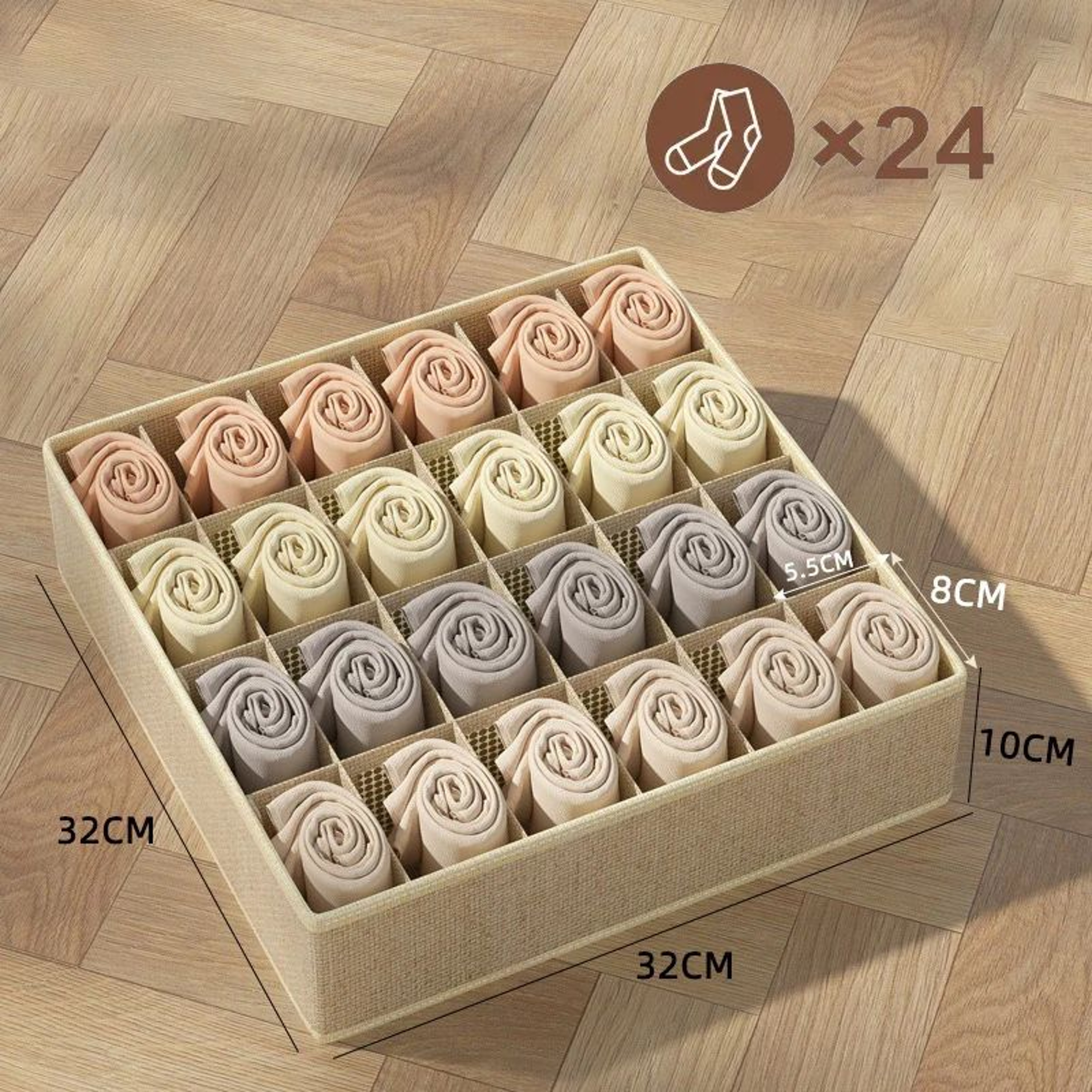 Drawer Style Underwear And Socks Storage Organizer Set 9