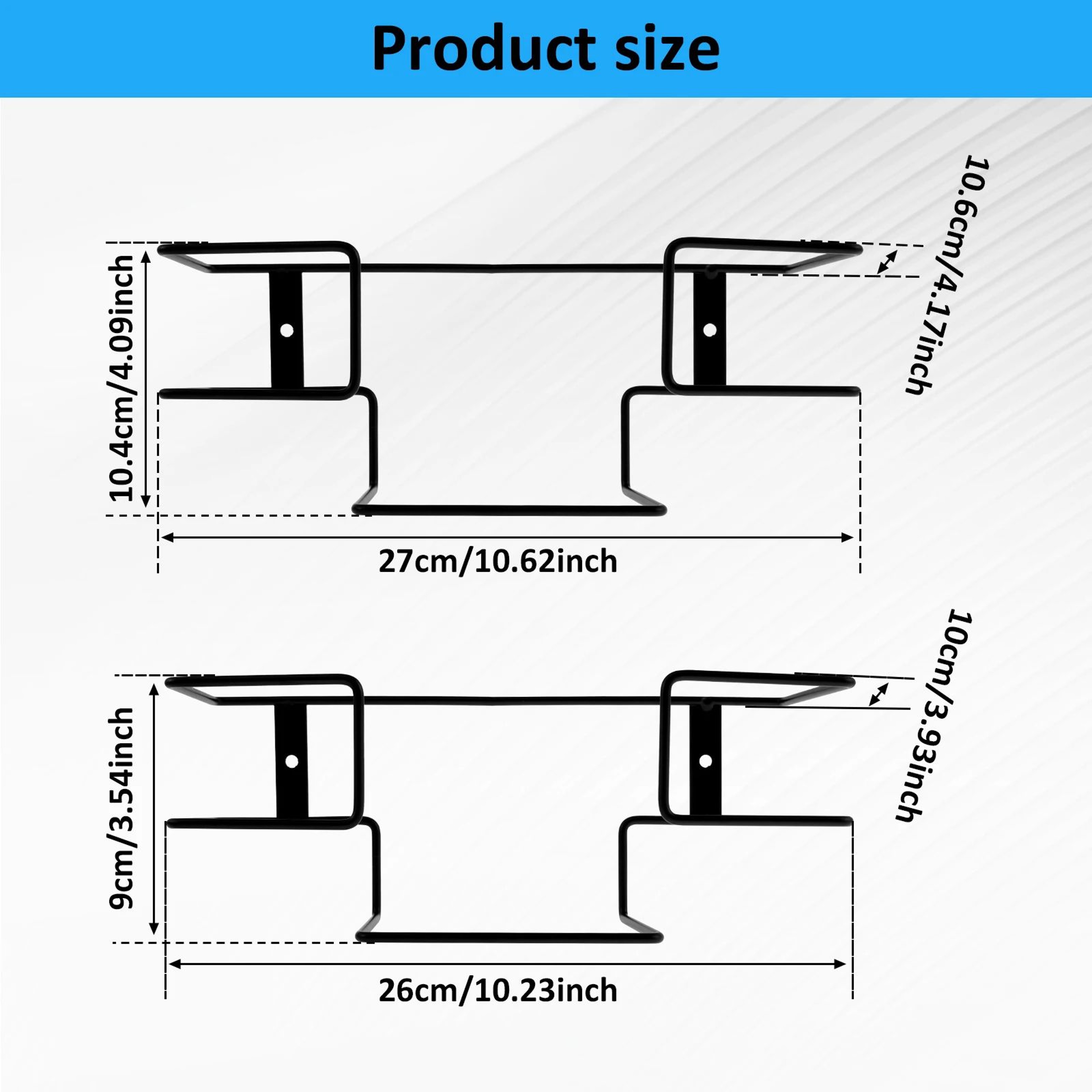 Wall Mounted Iron Glove Box Holder Set 2