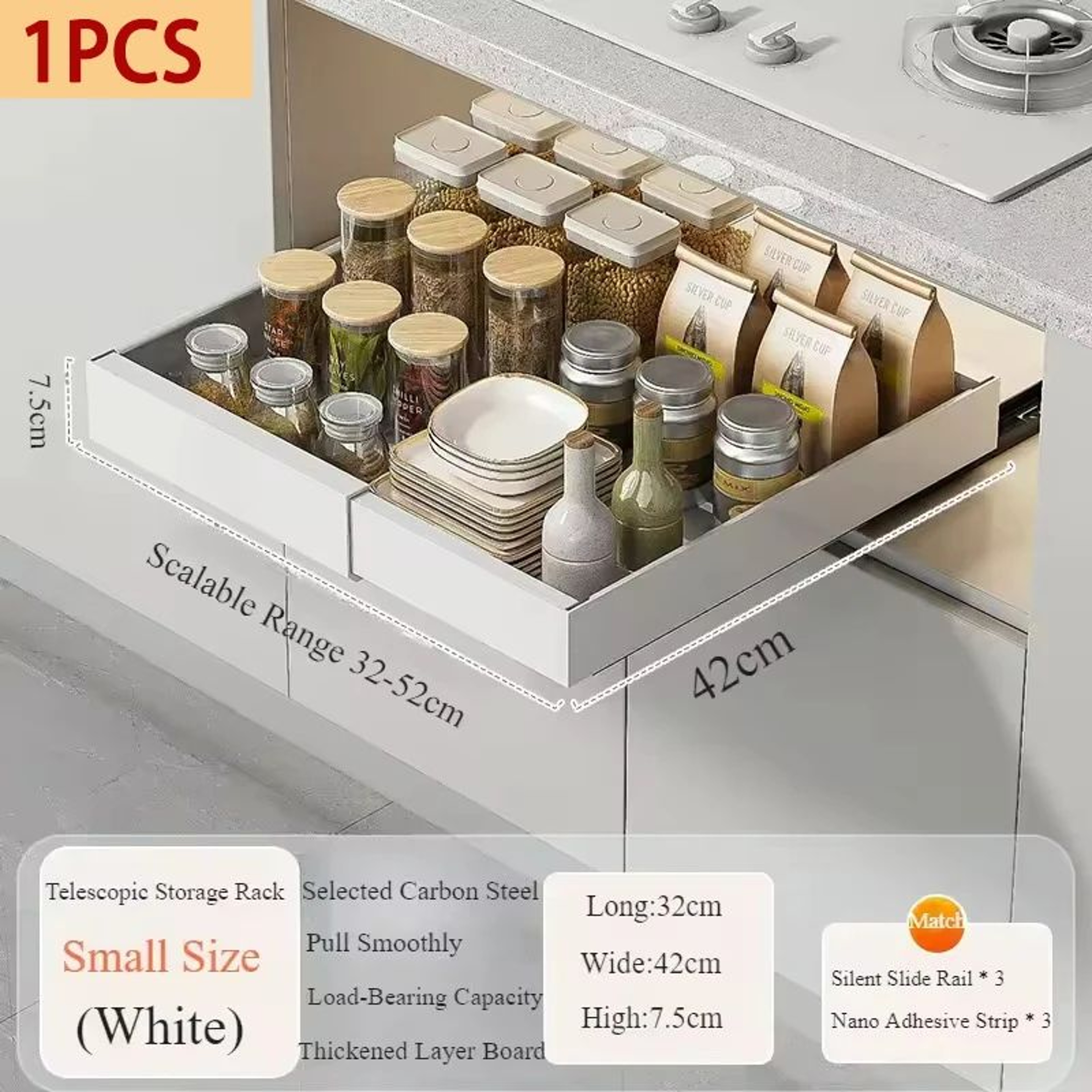 Expandable Pull Out Cabinet Storage Organizer 7
