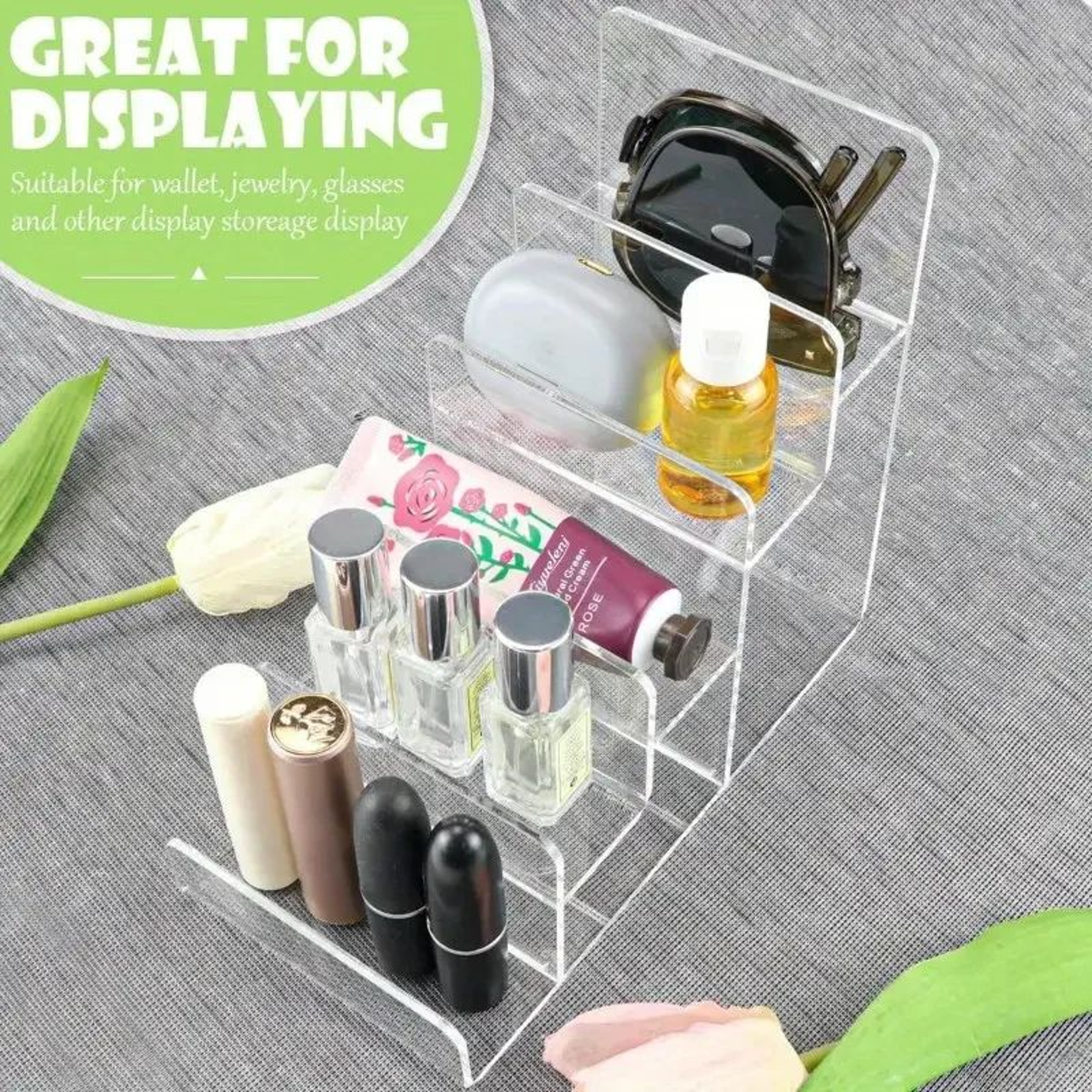 Clear Acrylic Tiered Display Shelf Organizer 7