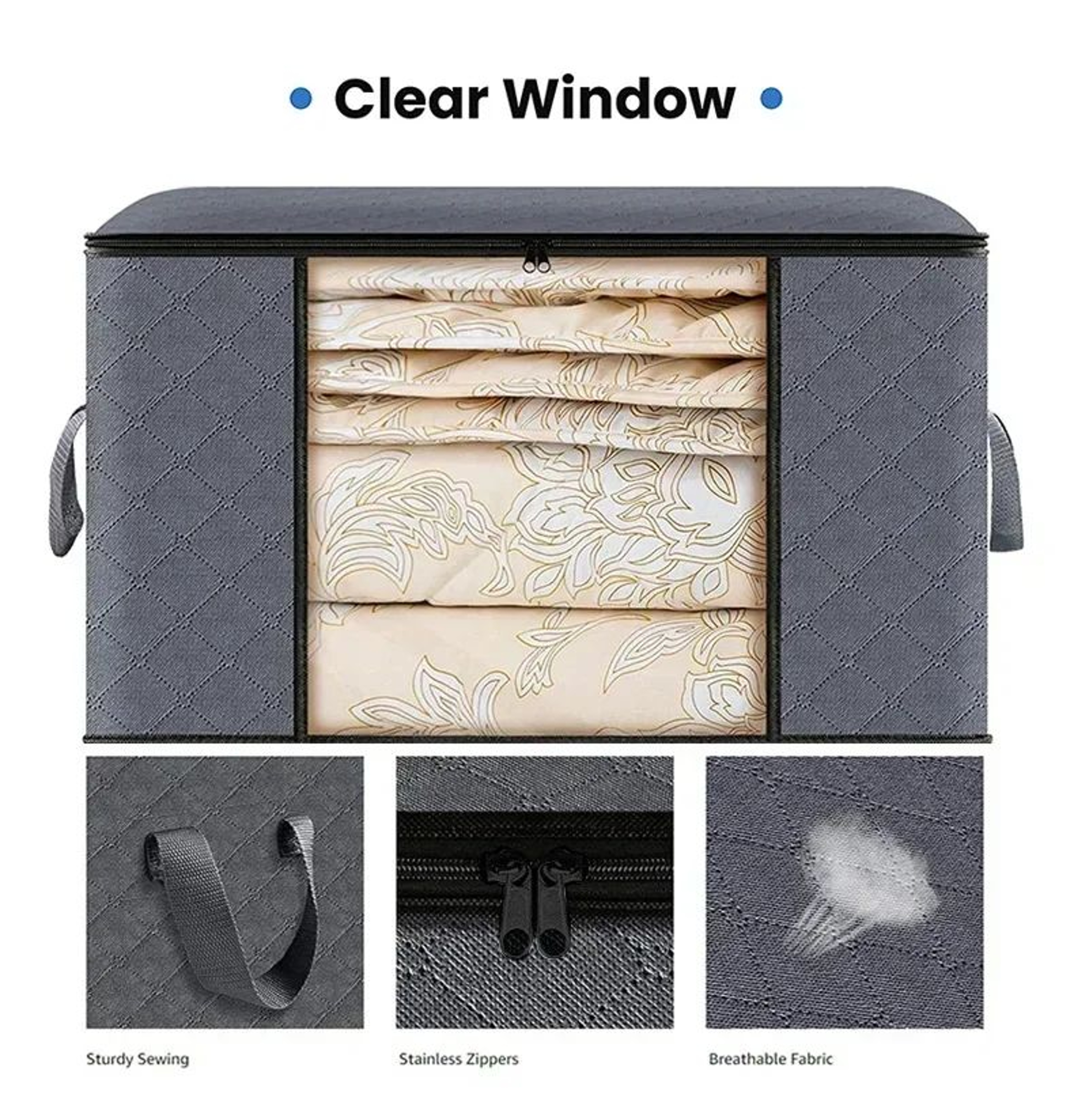 Foldable Large Capacity Clothes And Blanket Storage Bag For Organizing Bedroom Closet Clothing 3