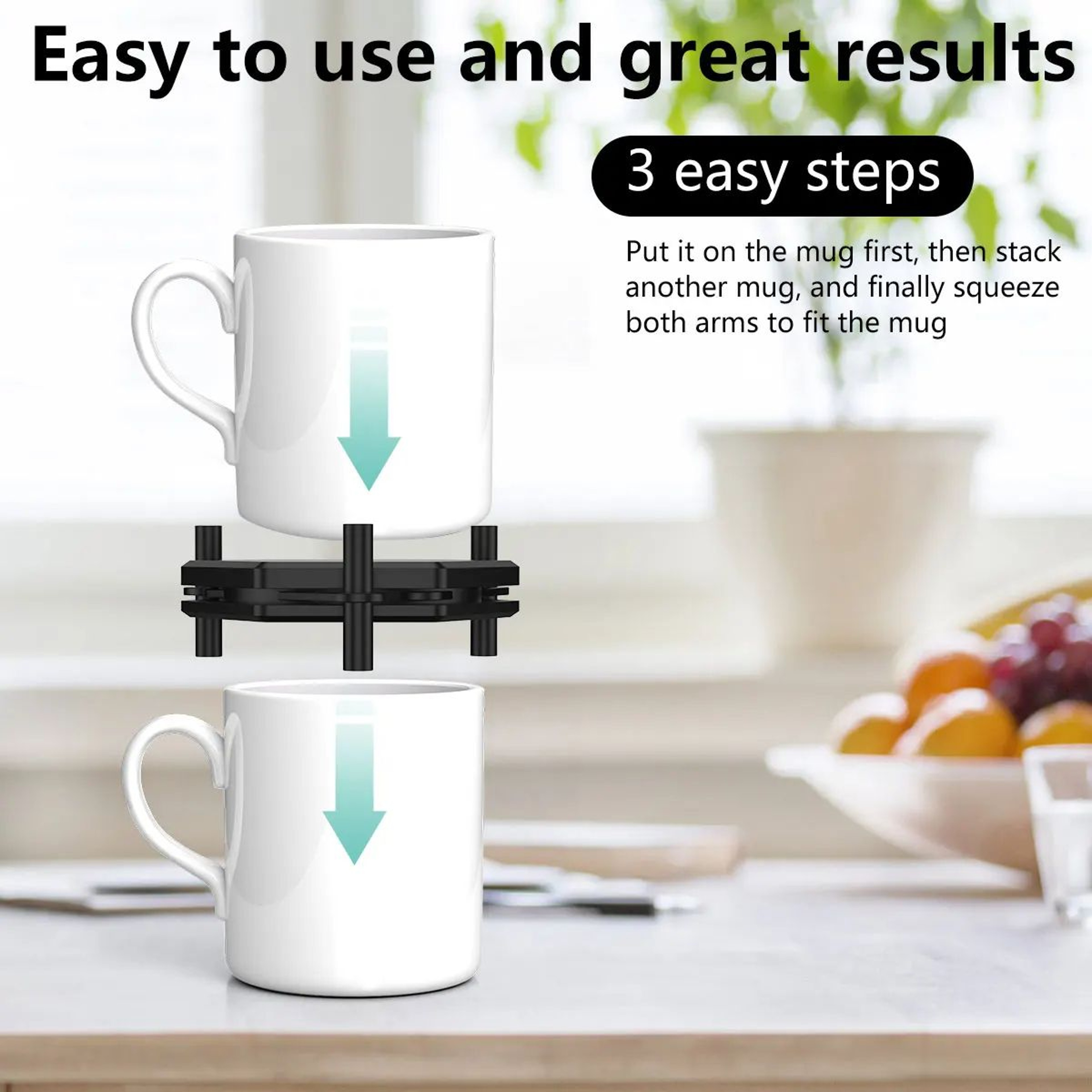 Stackable Coffee Mug And Cup Organizer Rack Set 2