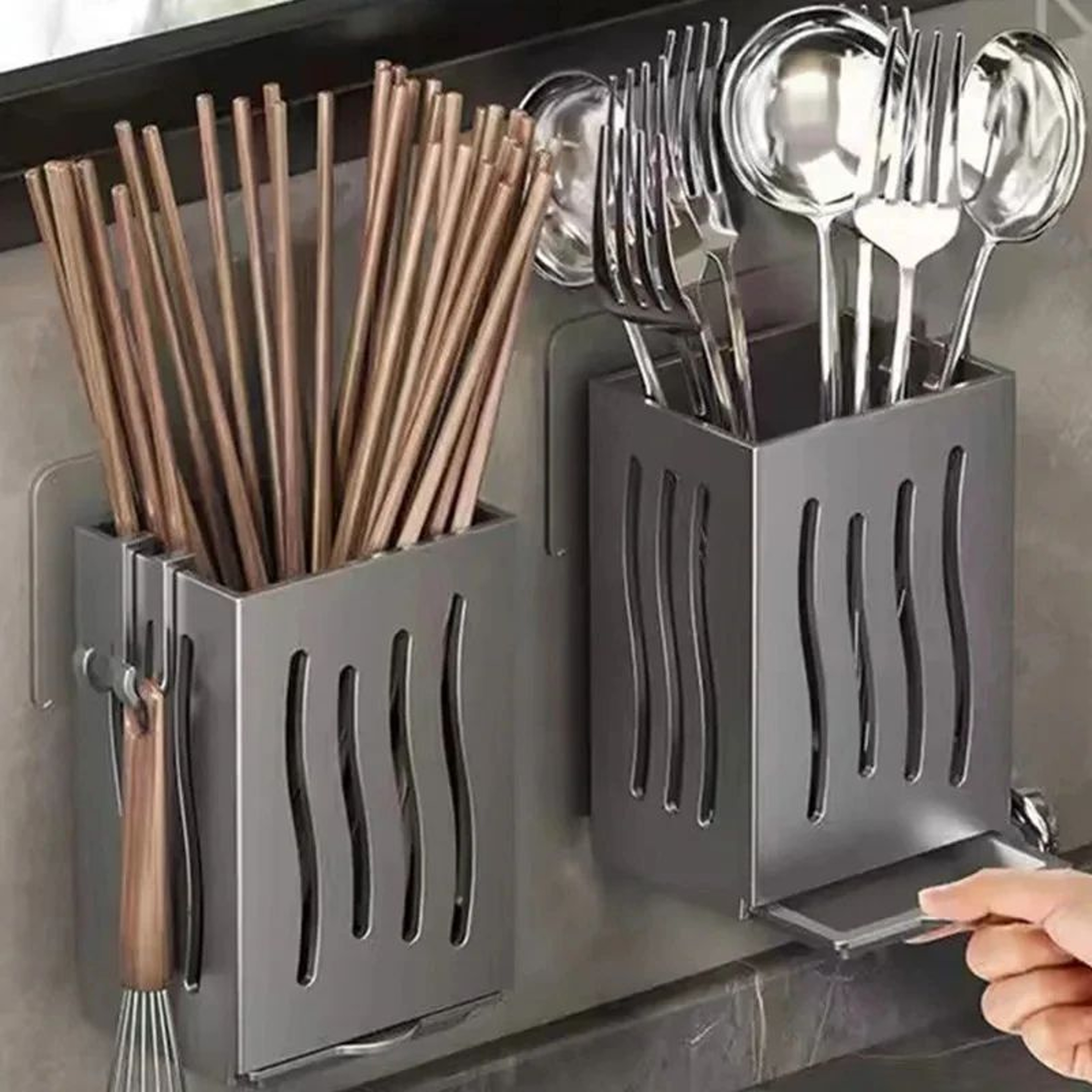 Kitchen Cutlery Holder And Tableware Drainer Storage Basket 0