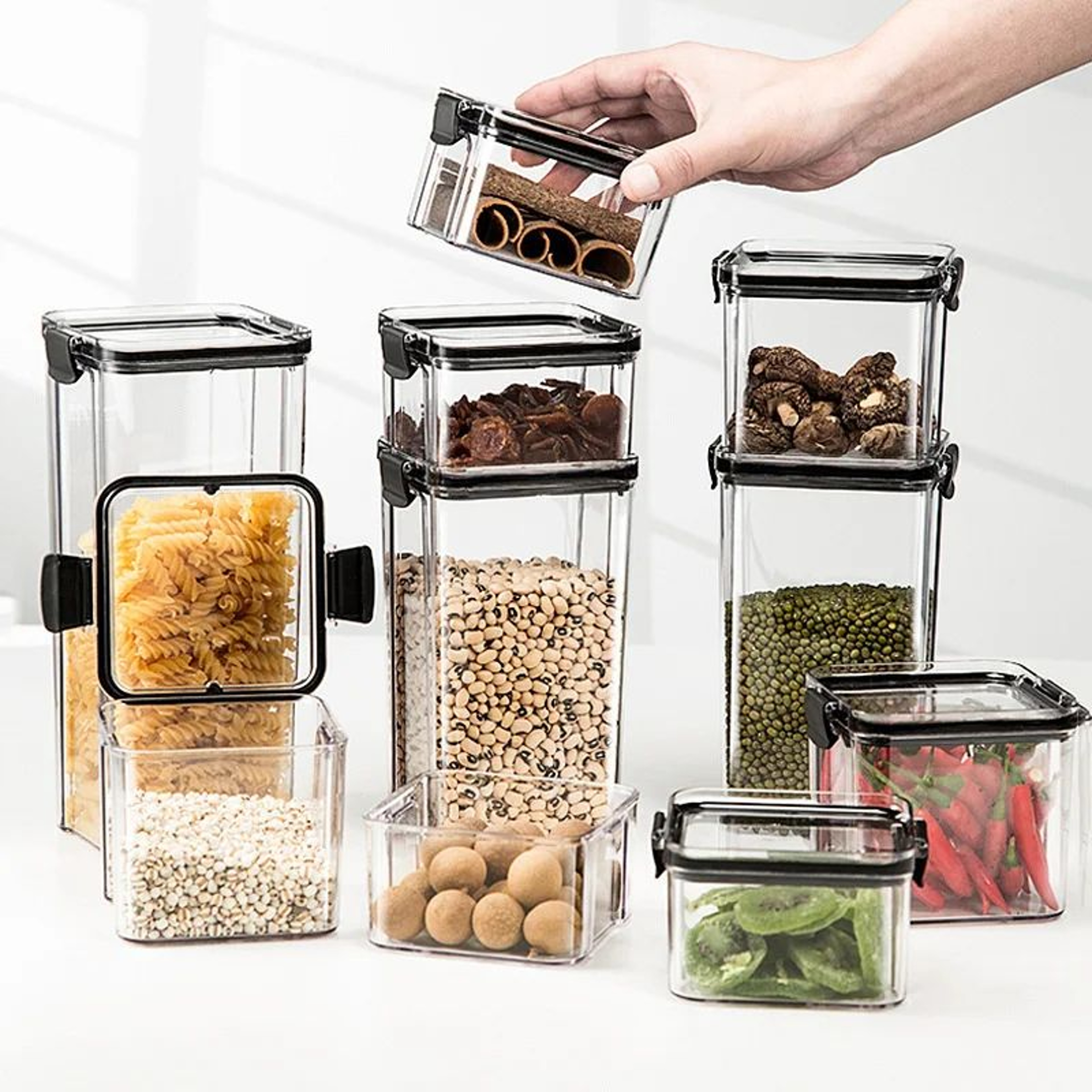 Airtight Transparent Grain Storage Container For Kitchen Pantry 0