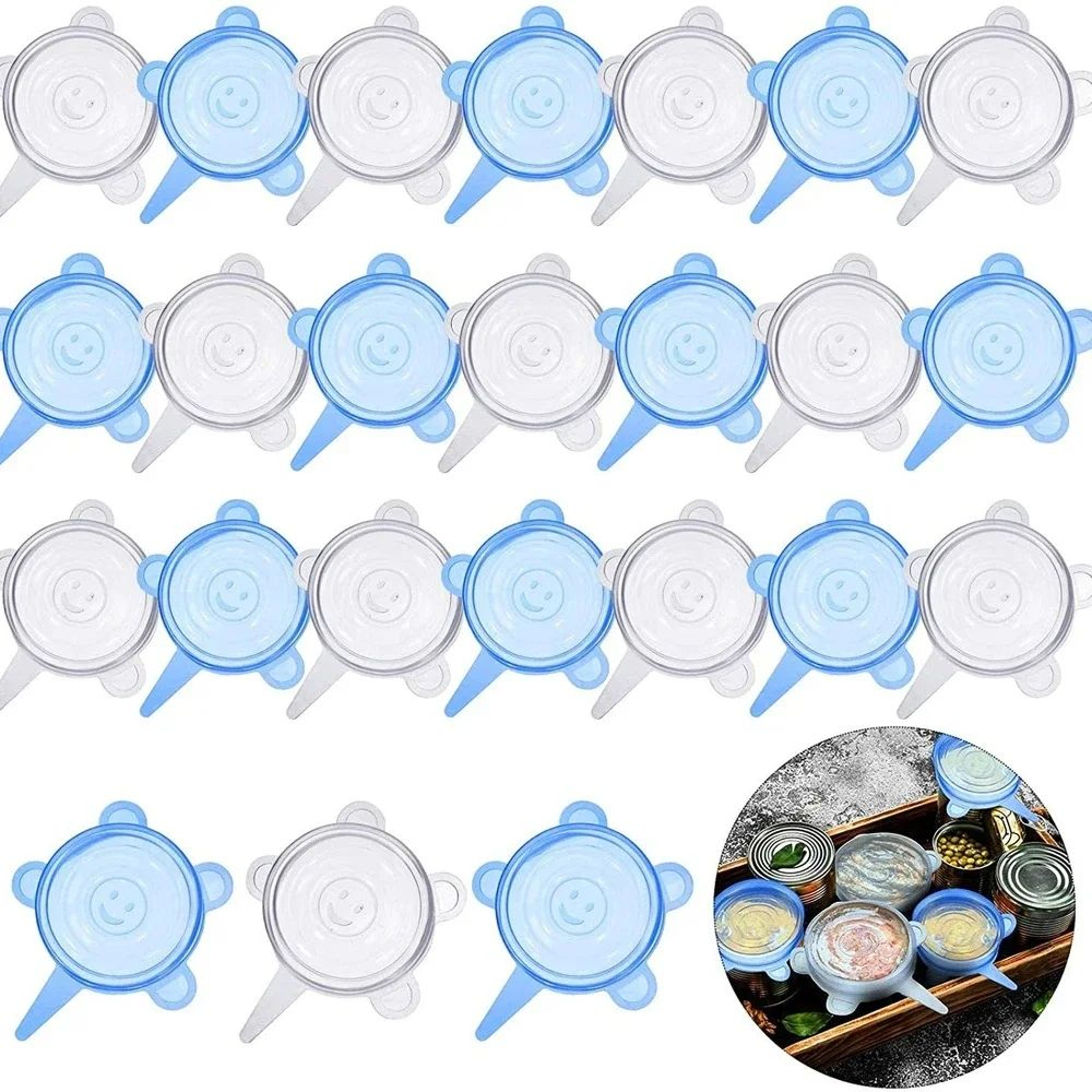 Reusable Silicone Stretch Jar Lids Set For Food Storage Containers 0
