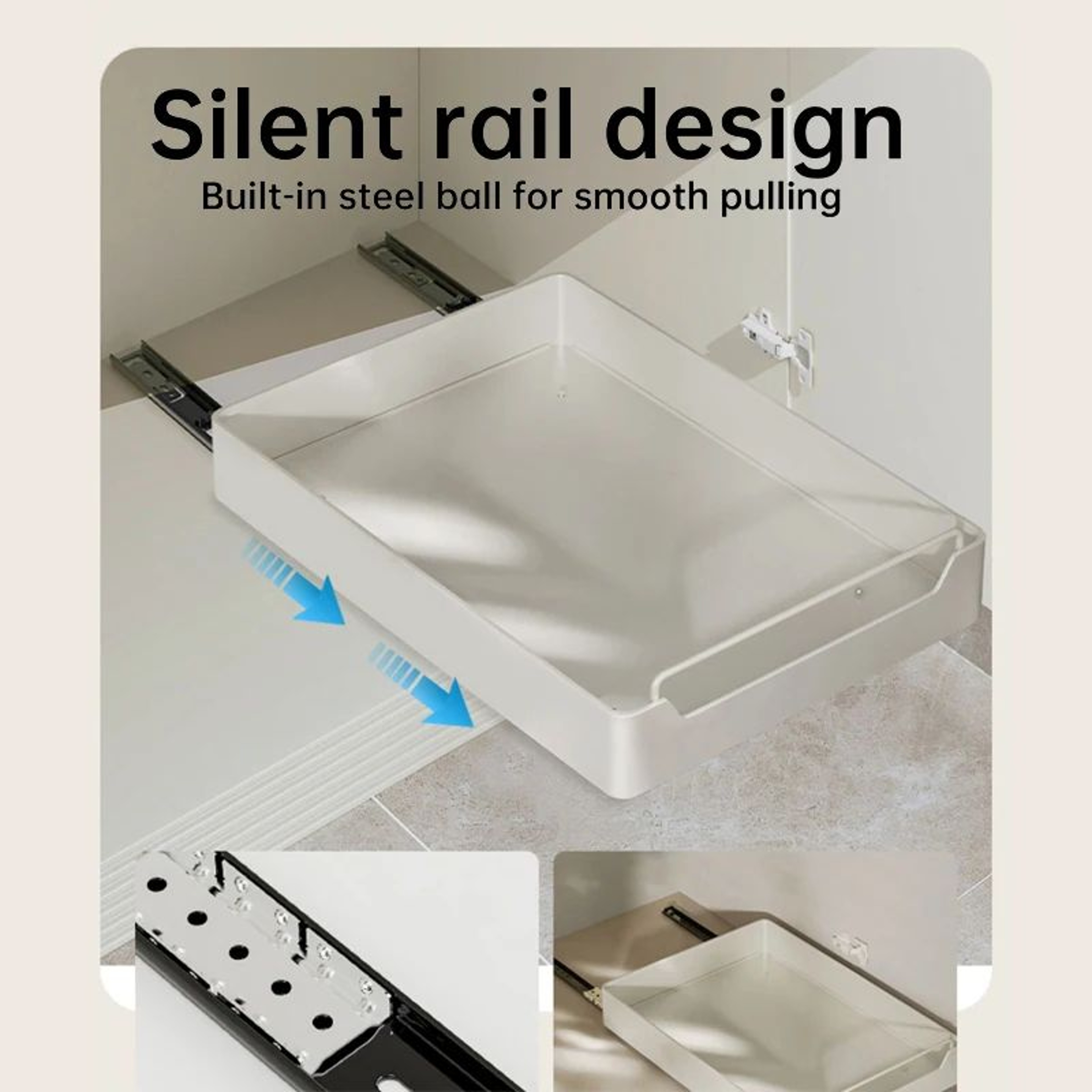 Pull Out Cabinet Storage Rack With Sliding Rail Organizer Basket 5