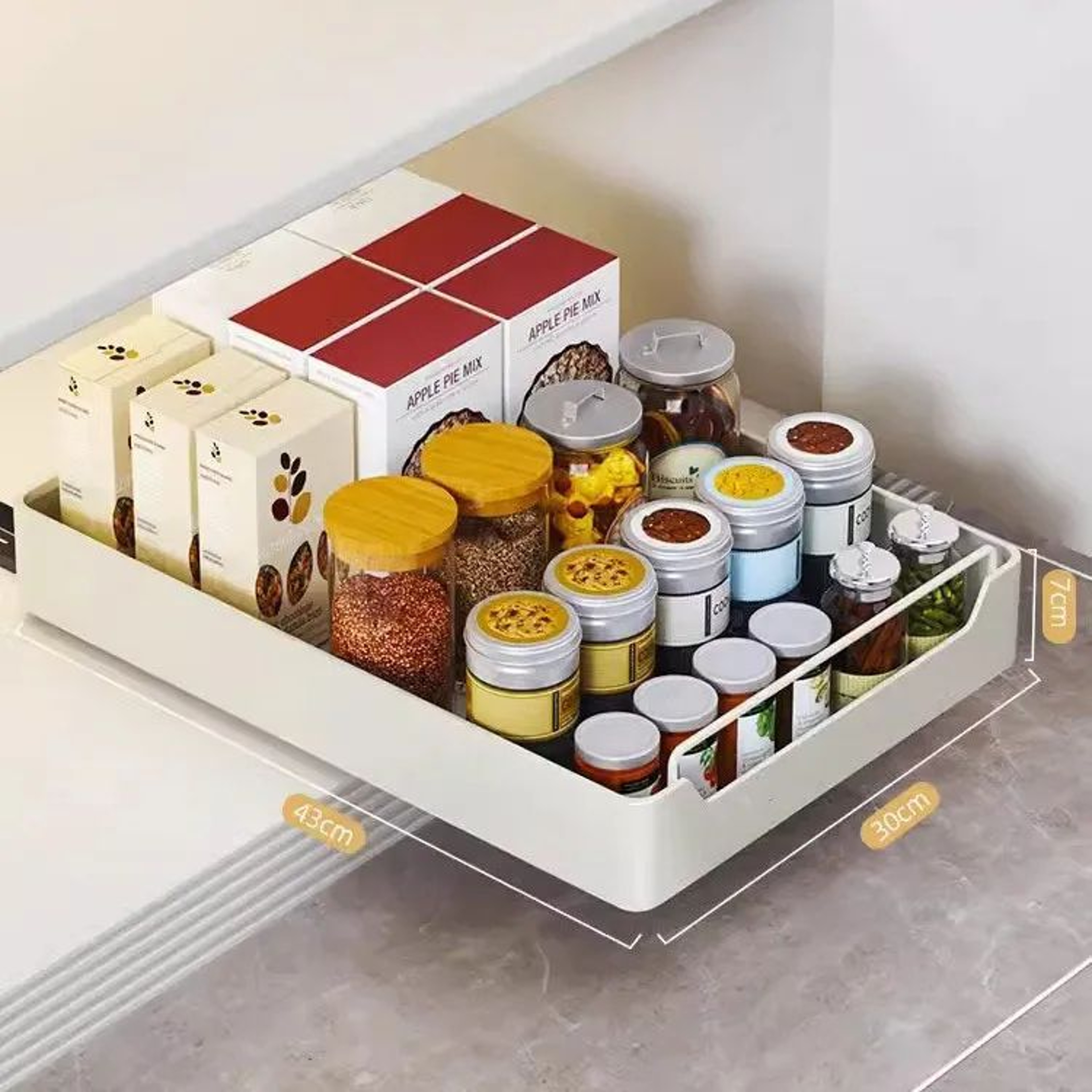Pull Out Cabinet Storage Rack With Sliding Rail Organizer Basket 9