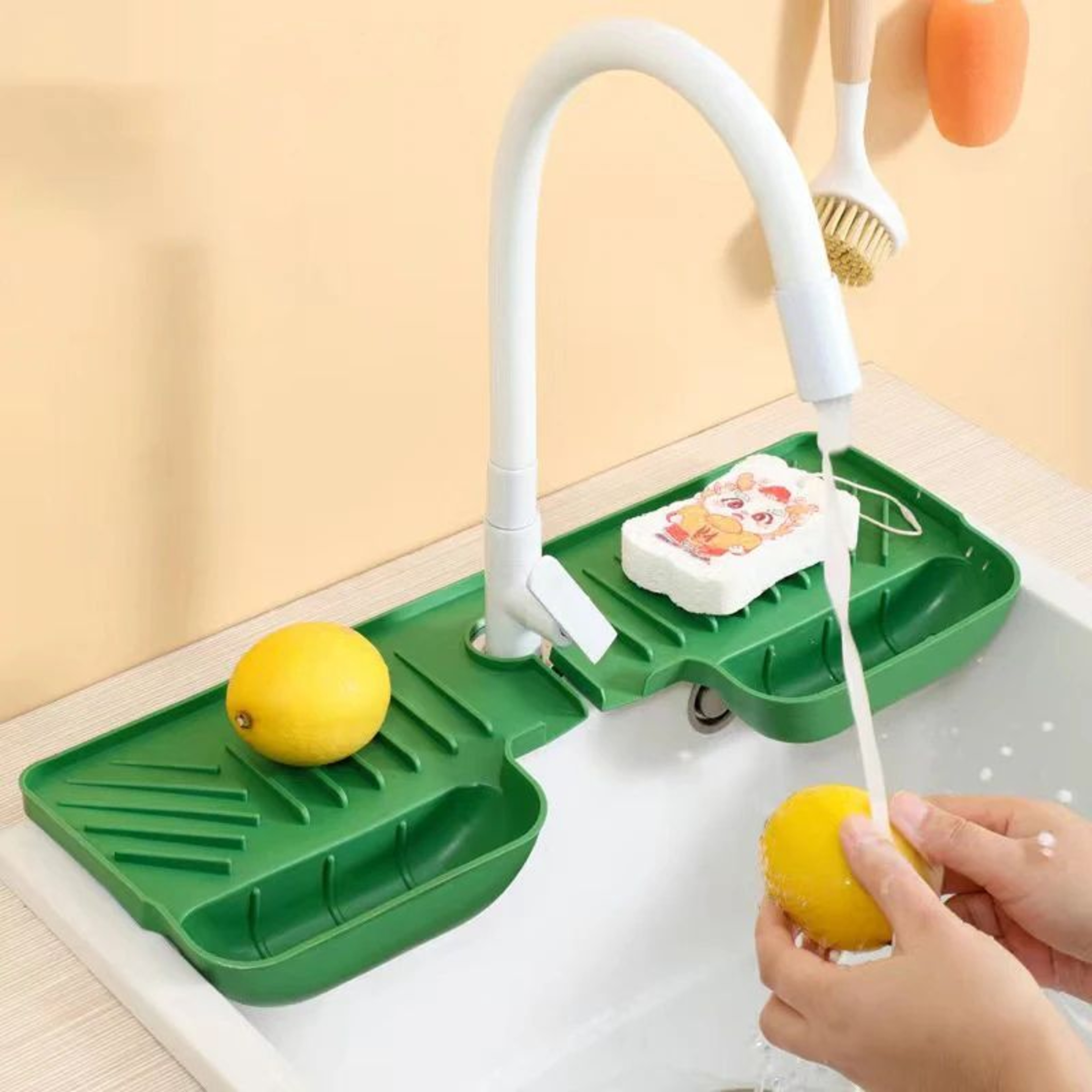 Silicone Sink Splash Guard Mat With Drainage Organizer 1