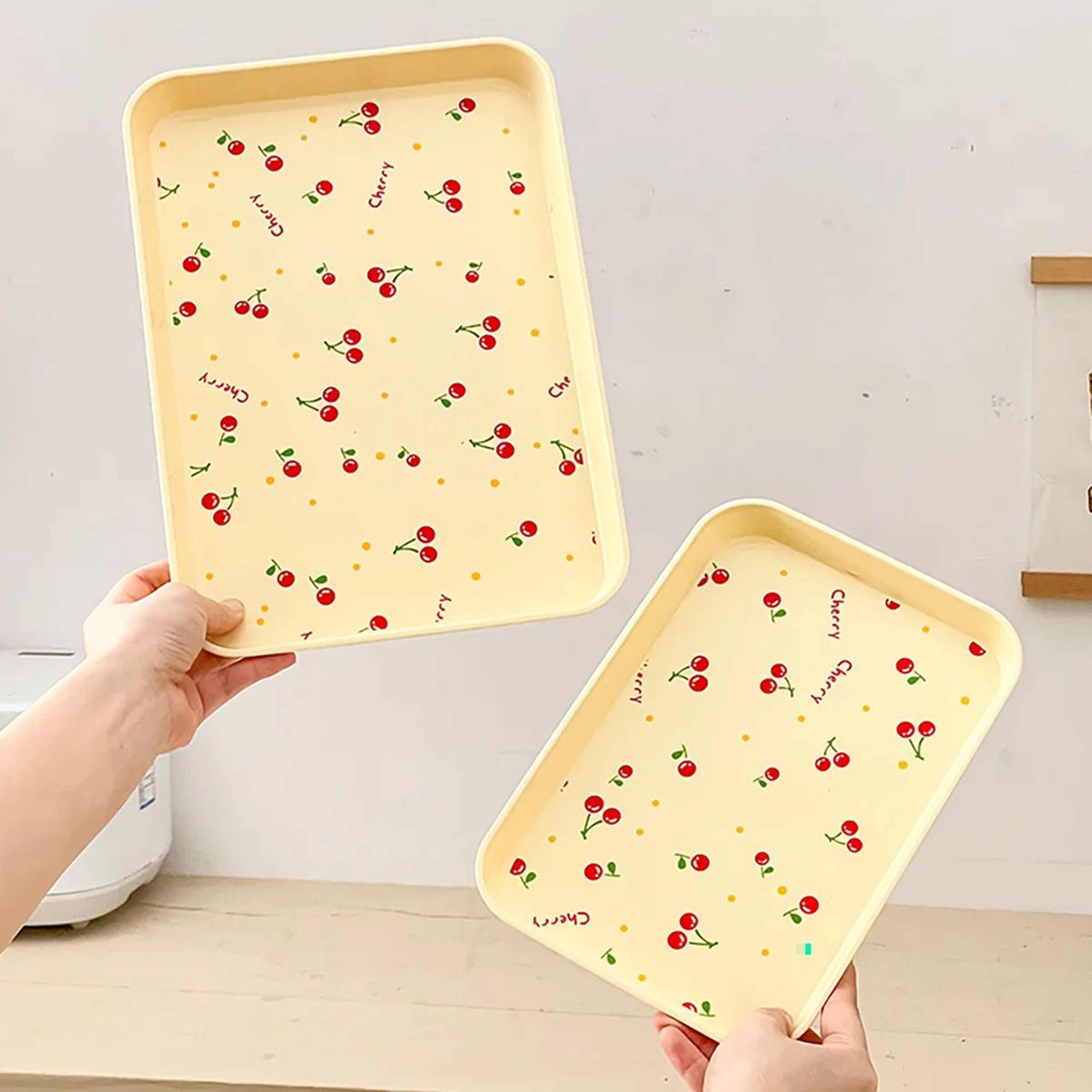 Cherry Pattern Multifunctional Serving Tray And Organizer 4