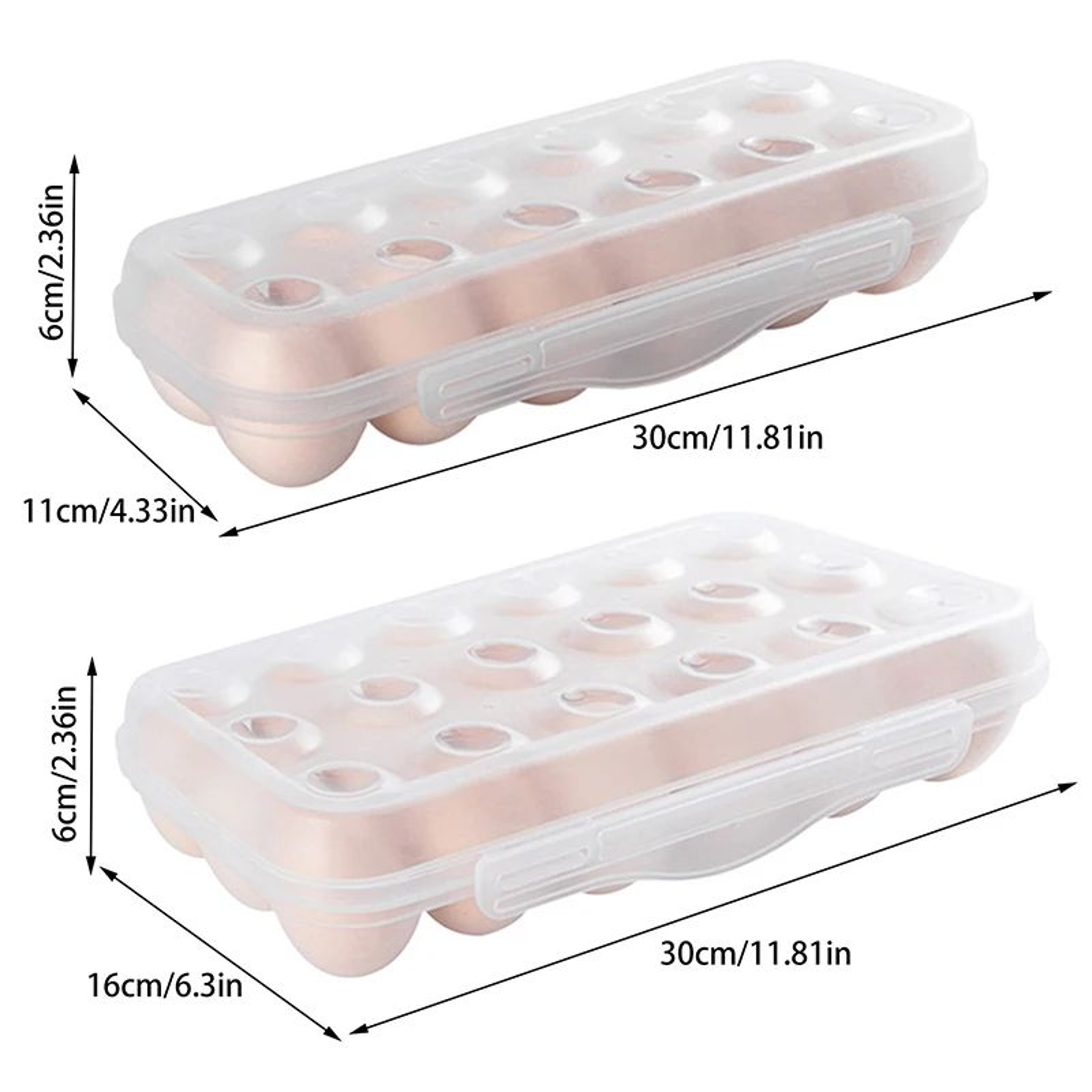 12 18 Grid Egg Storage Box With Lid Refrigerator Organizer 5