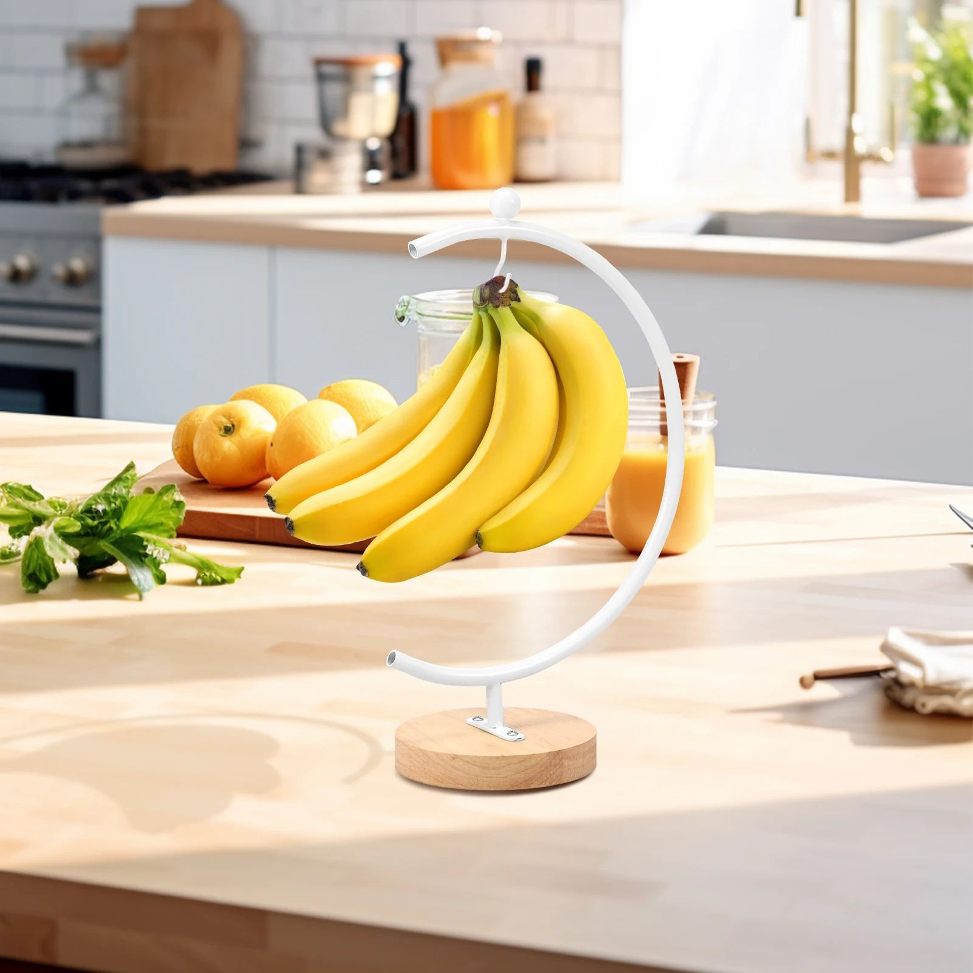 Moon Shape Banana Holder Countertop Fruit Storage Rack 7