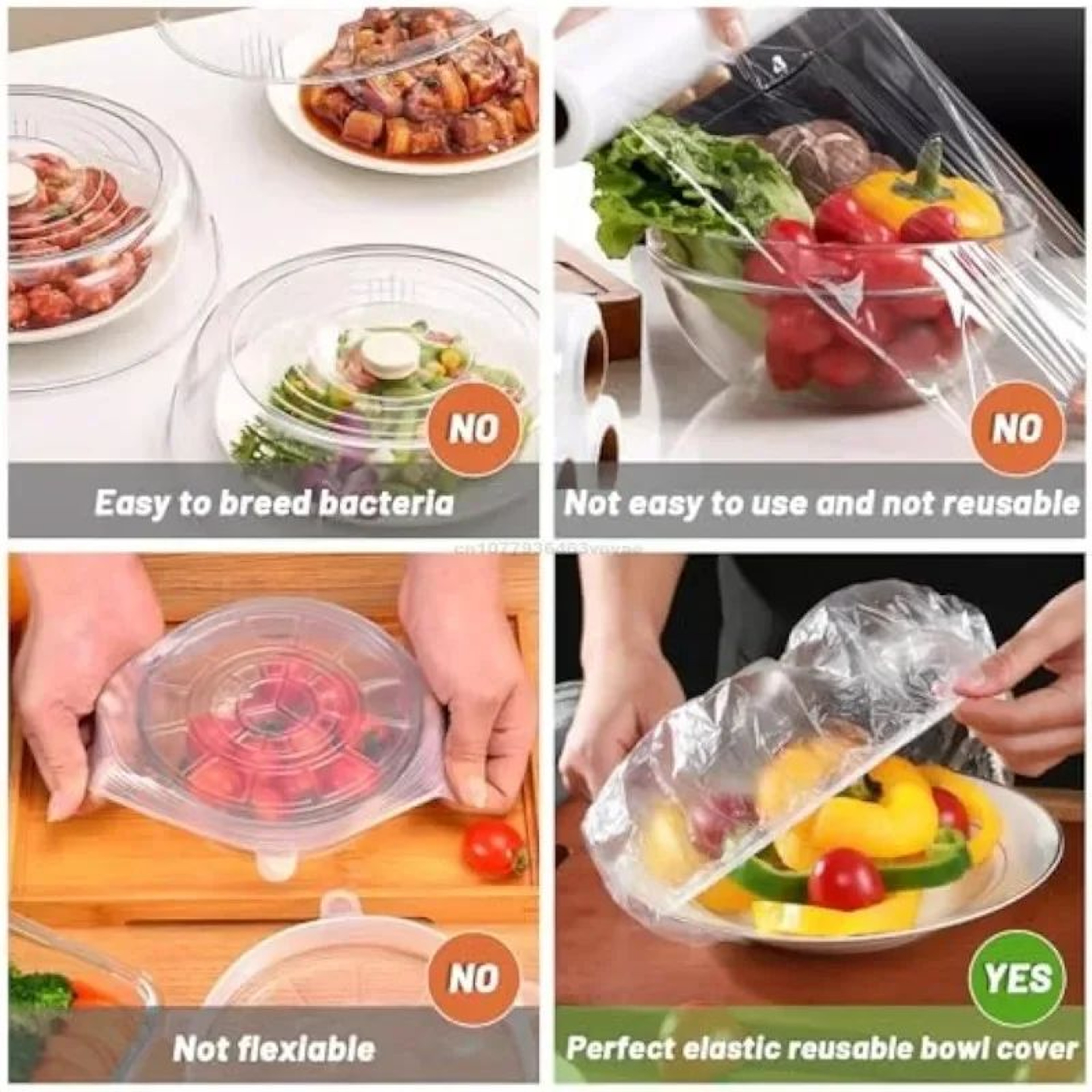 Reusable Elastic Food Cover Set For Bowls 1