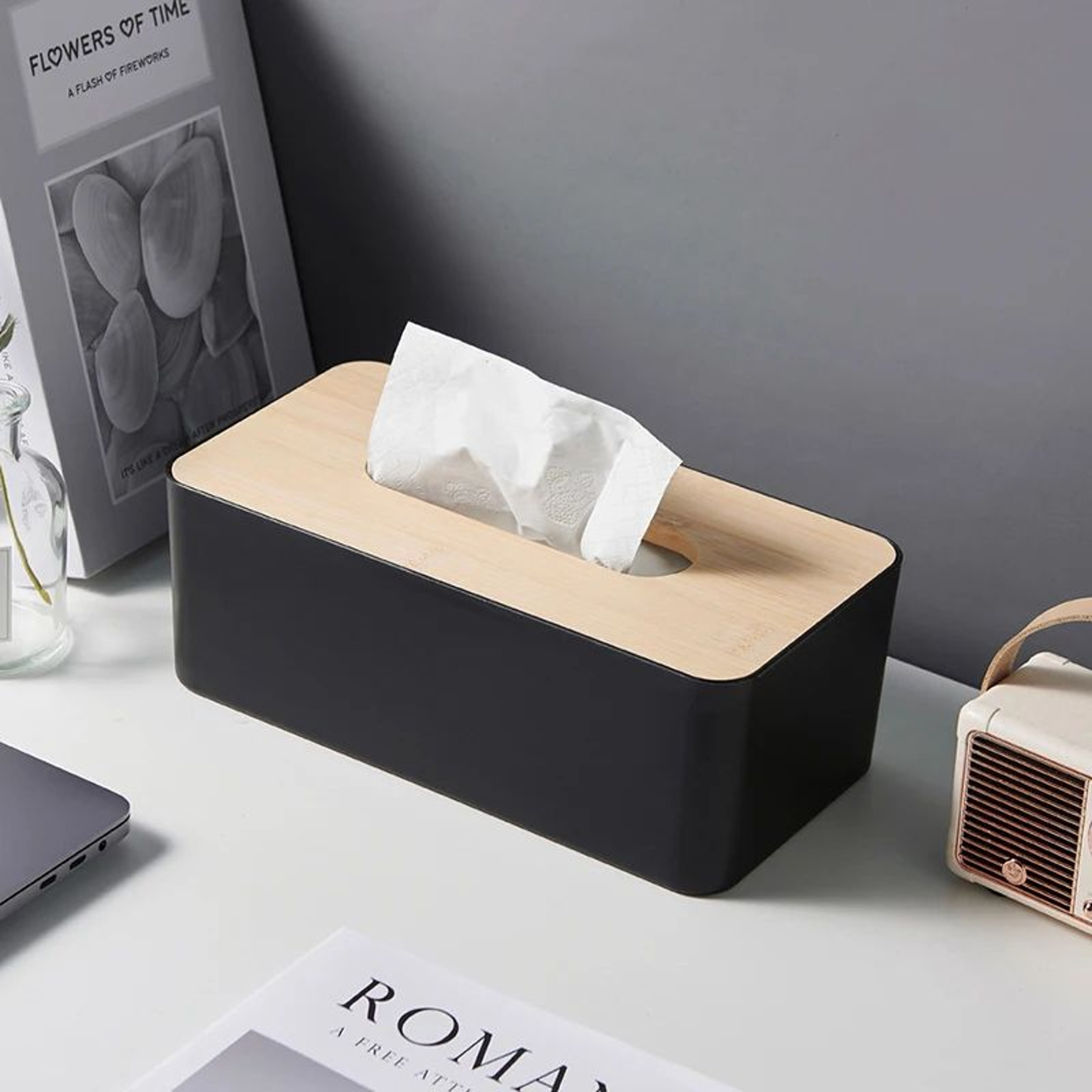Luxury Bamboo Tissue Box Cover Holder 0