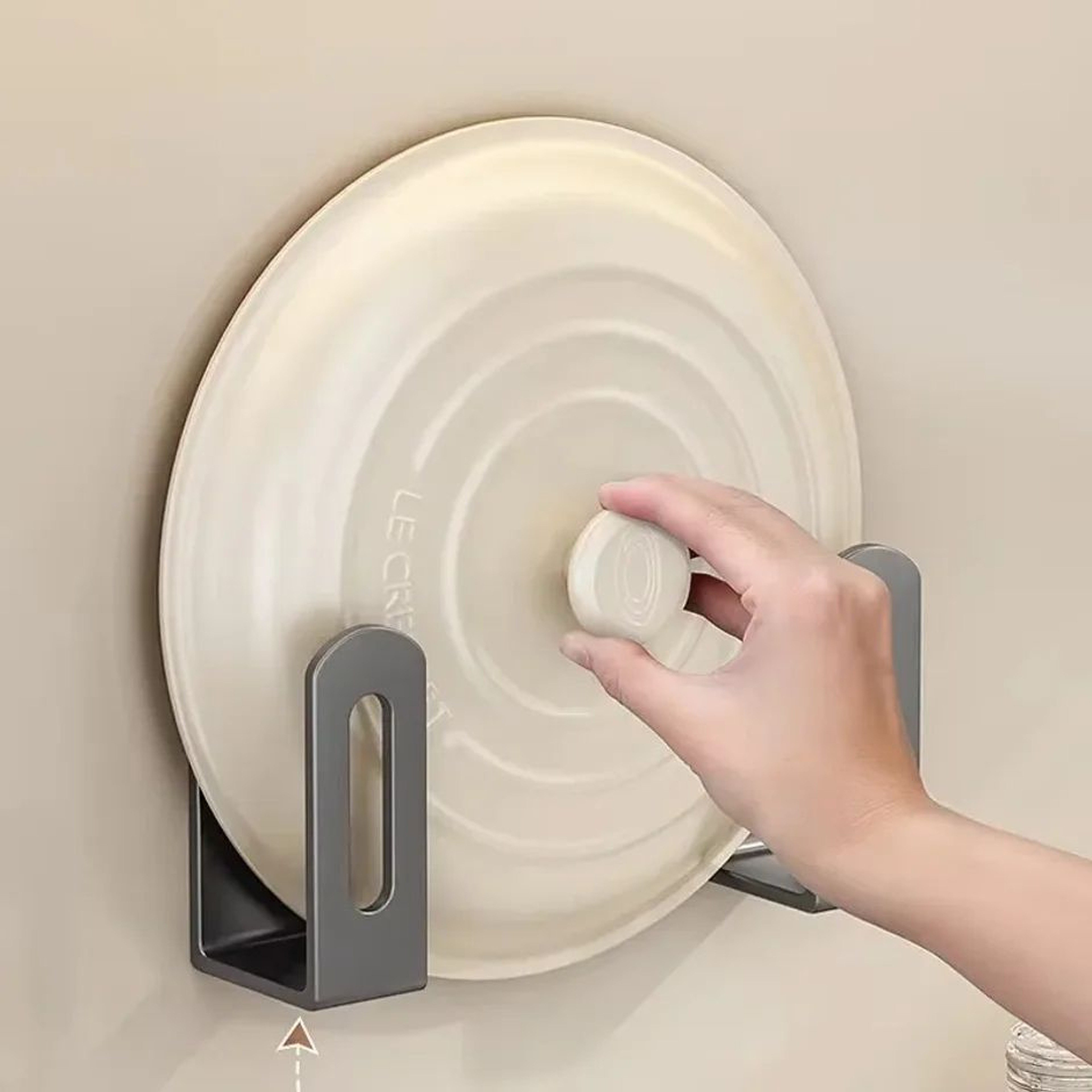 Wall Mounted Pot Lid And Cutting Board Organizer Set 3