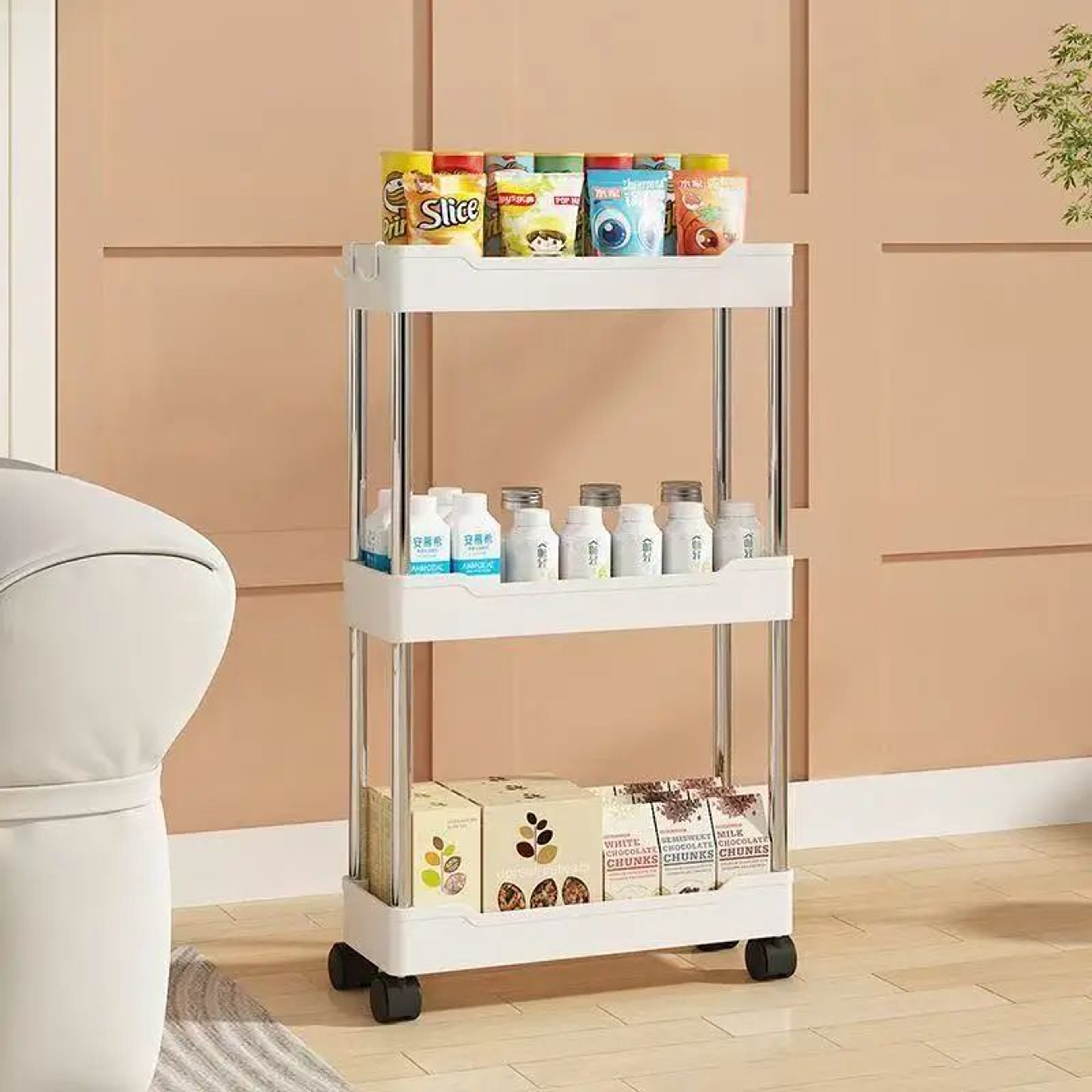3 Tier Rolling Storage Cart With Wheels 0