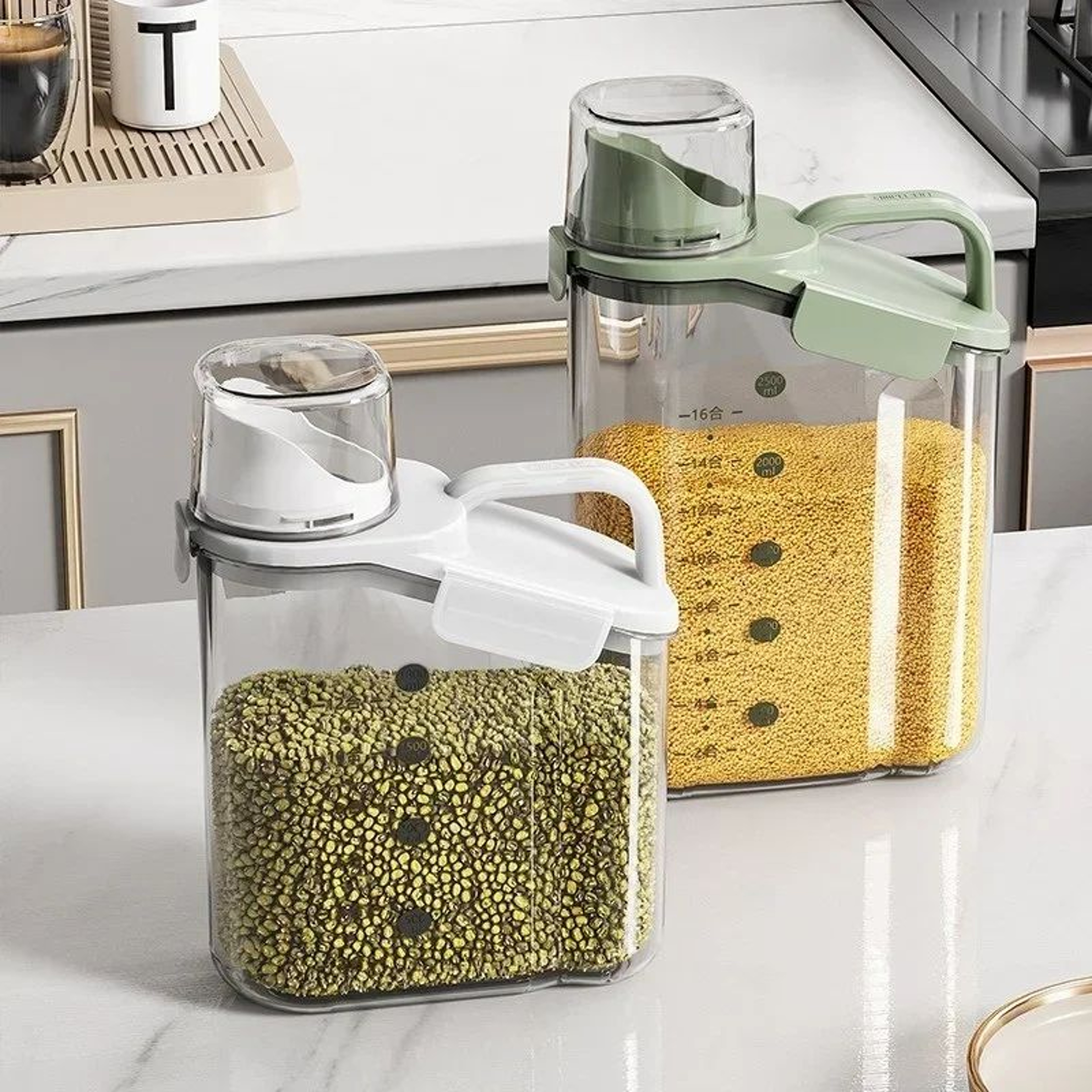1500ML Airtight Grain Storage Container With Measuring Cup 0