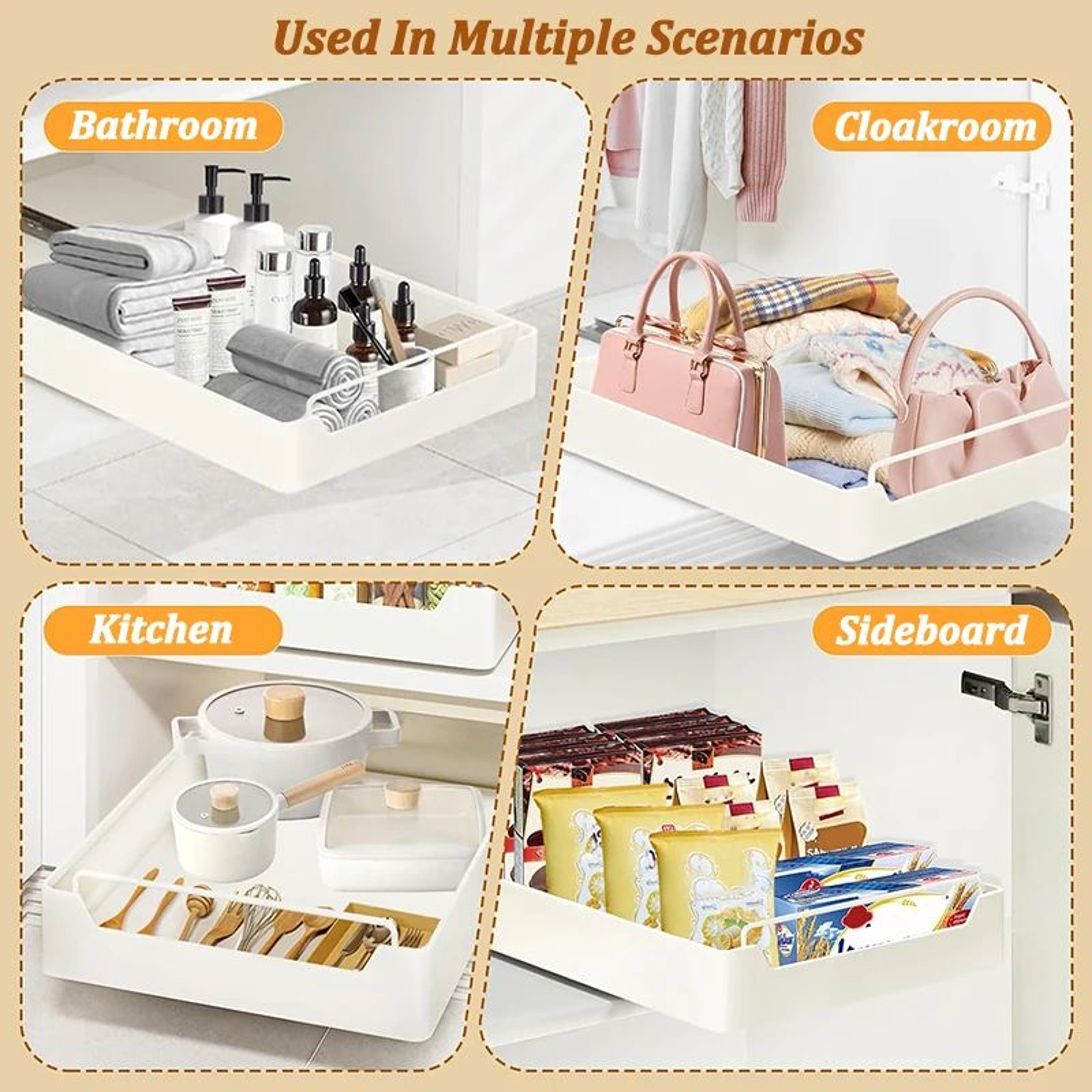 Pull Out Kitchen Cabinet Storage Organizer Basket 4