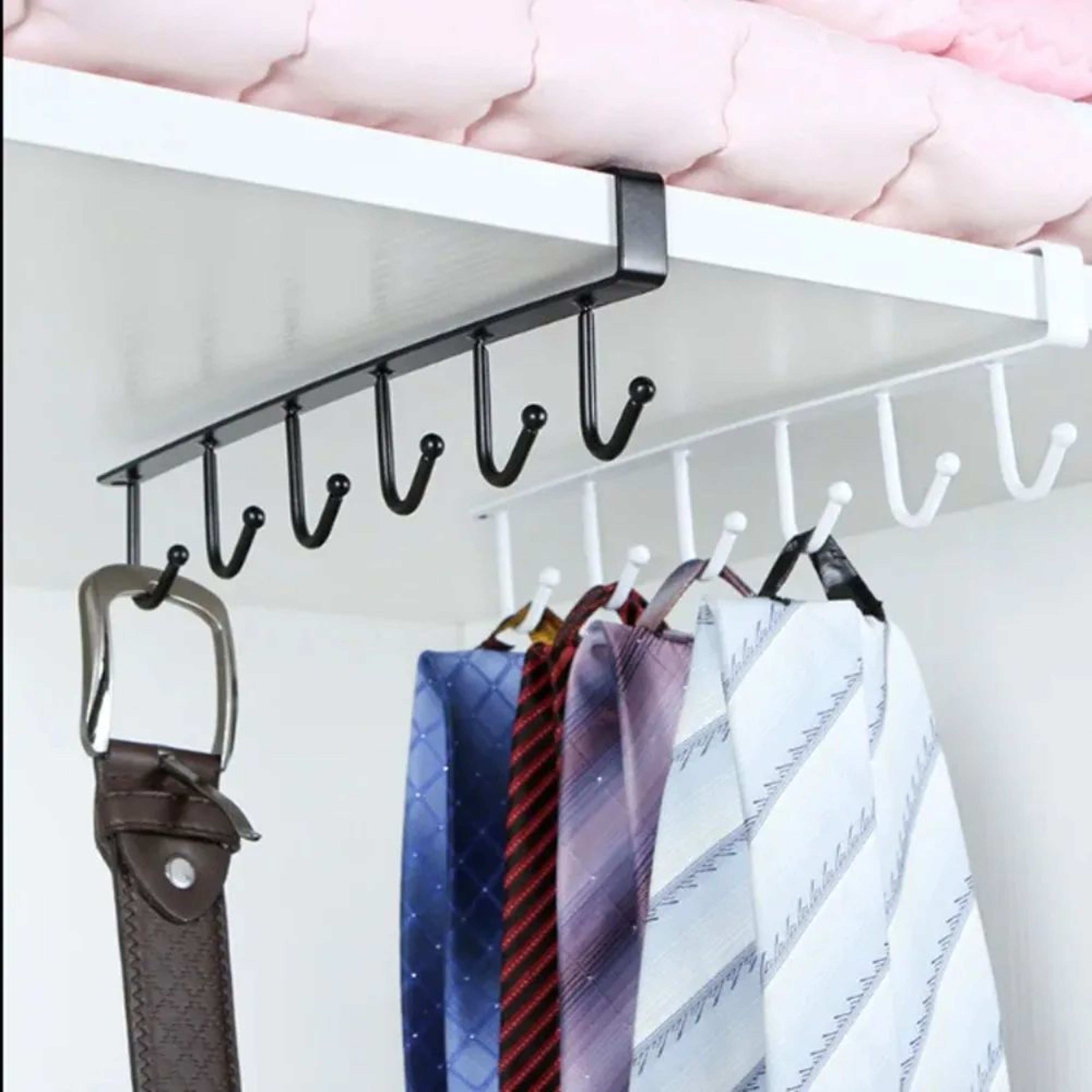 6 Hook Under Cabinet Coffee Mug Holder Rack 2