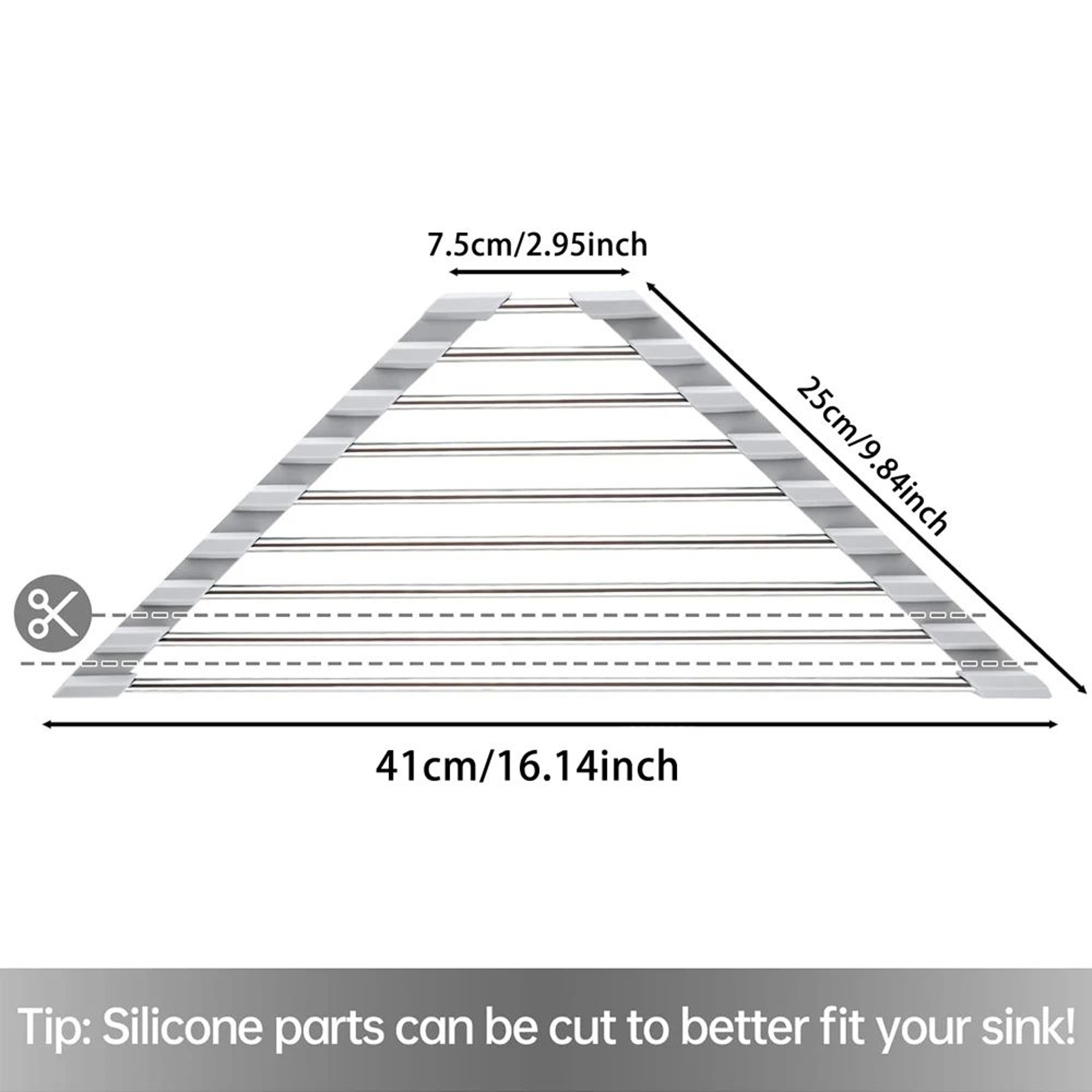 Roll Up Triangle Sink Drying Rack Organizer 6