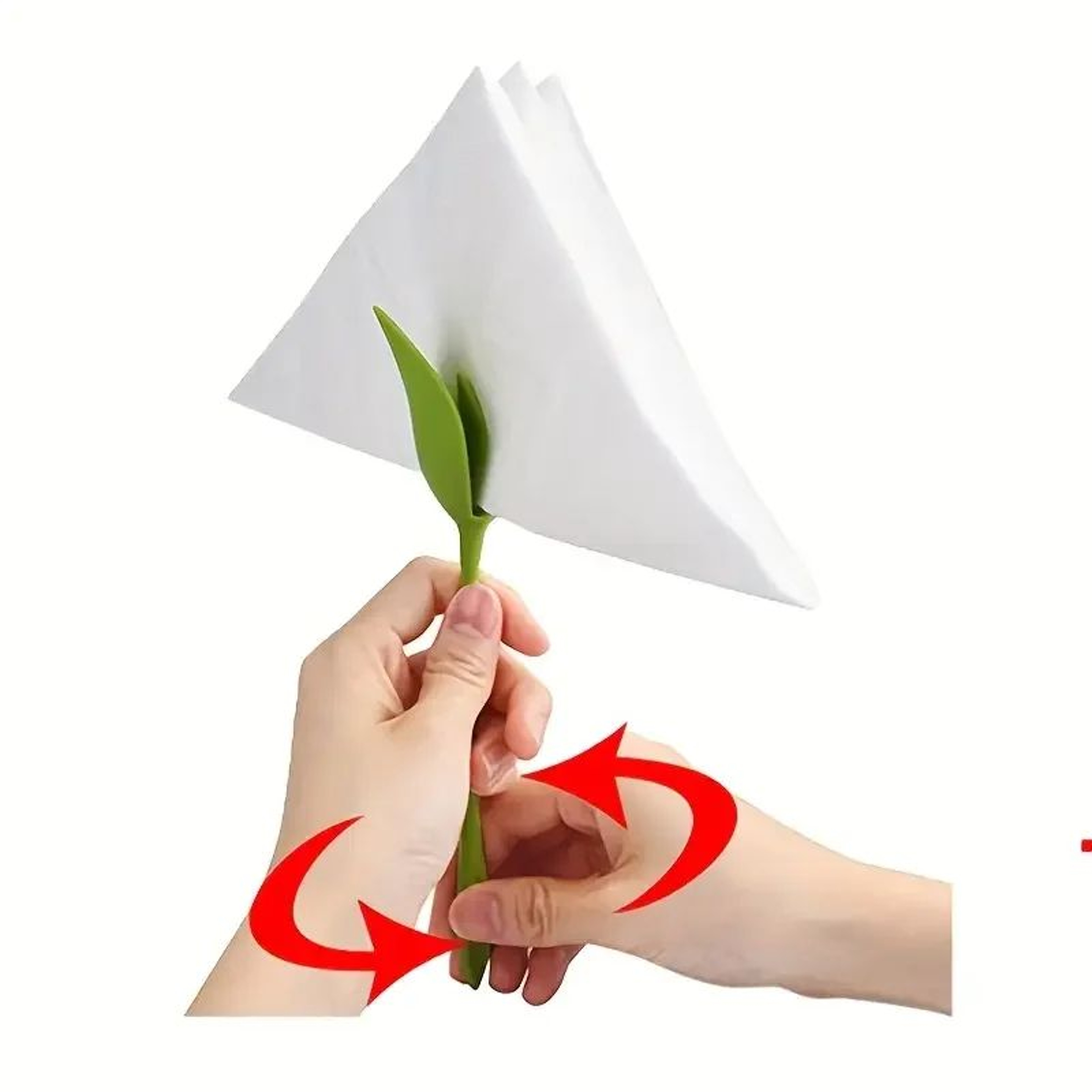 Rose Napkin Flower Holder Decoration Set 4