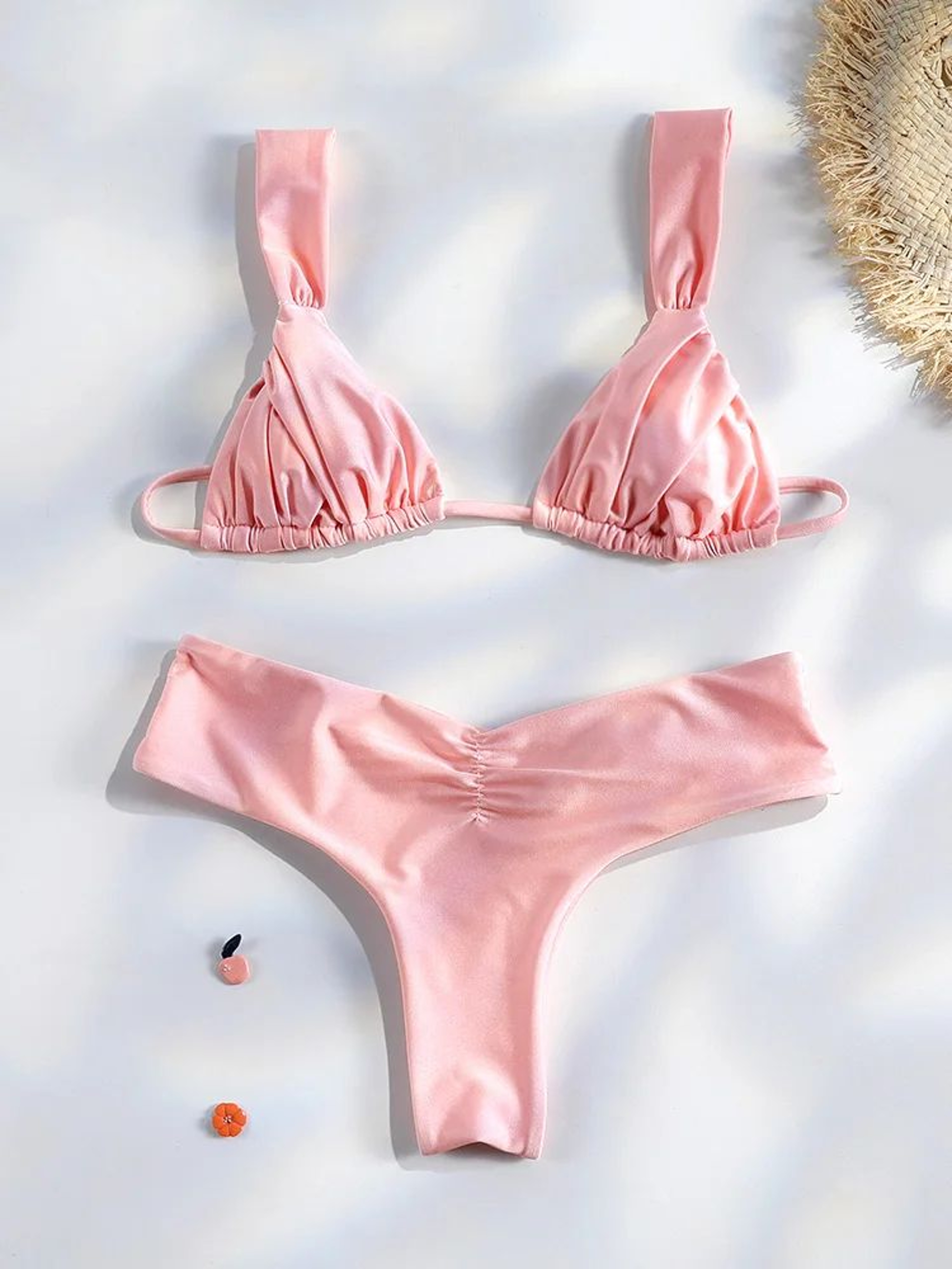 Solid Color Micro Triangle Bikini Set 18