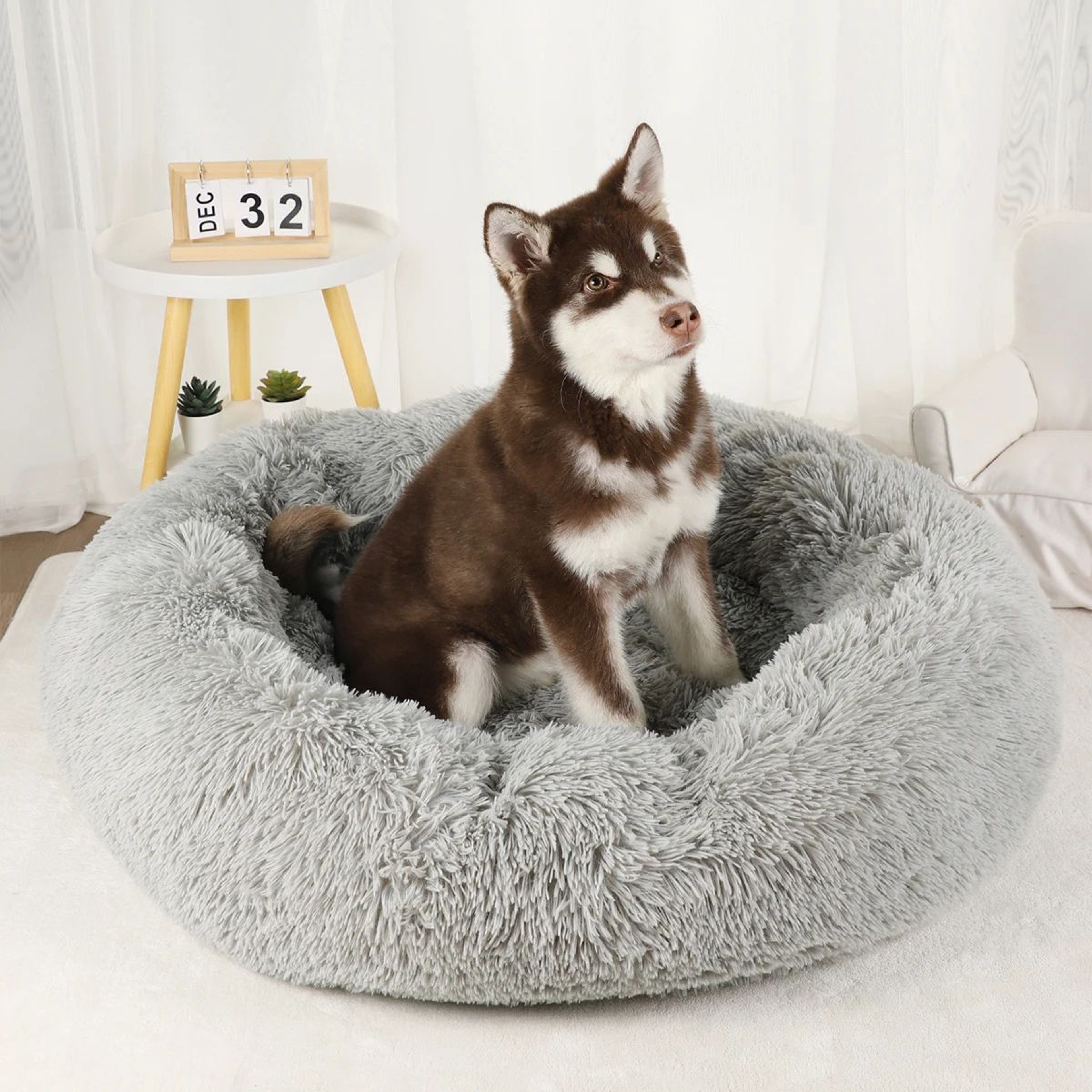 Plush Calming Dog Bed Washable Fluffy Pet Sofa 8