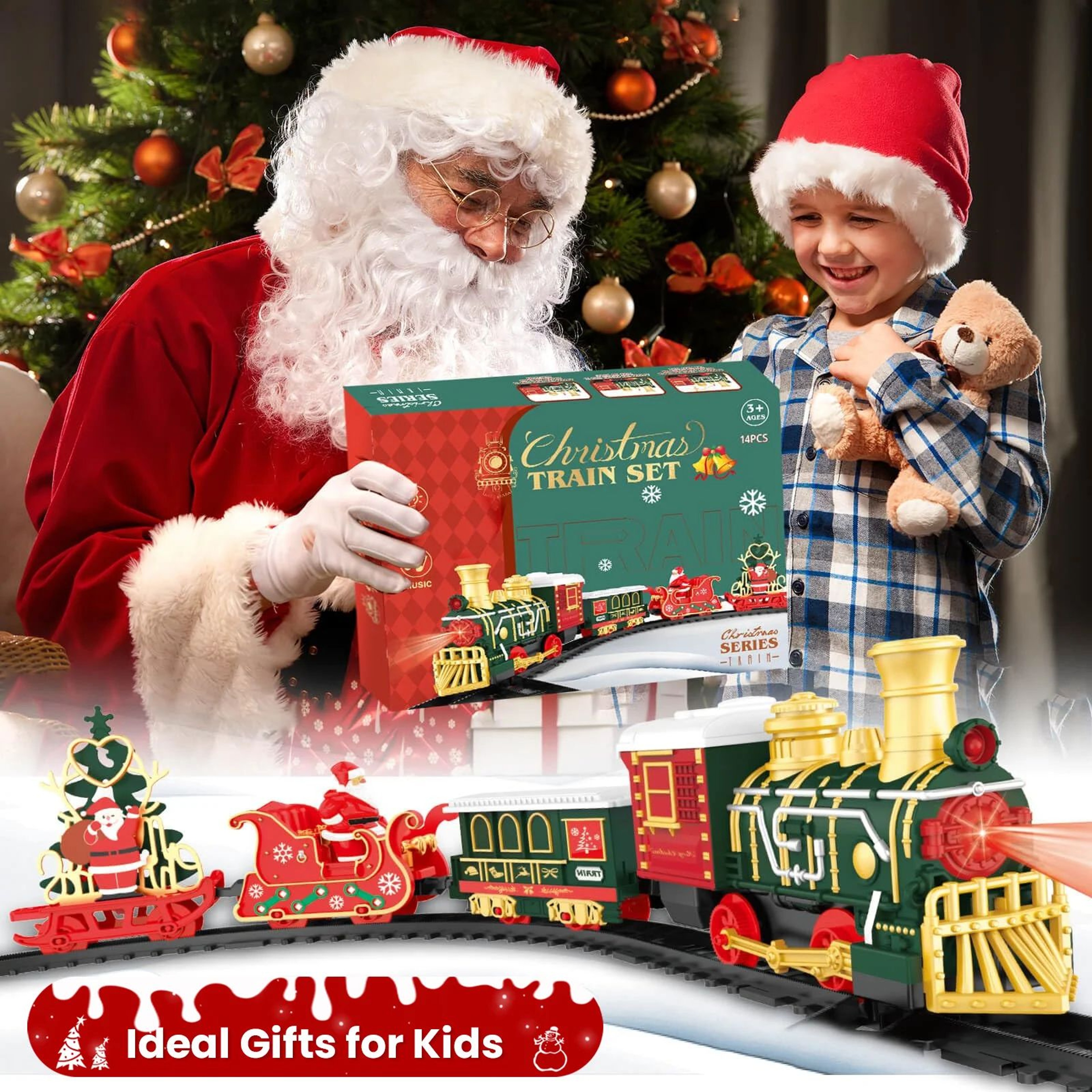 Christmas Musical Electric Train Set With Lights 5