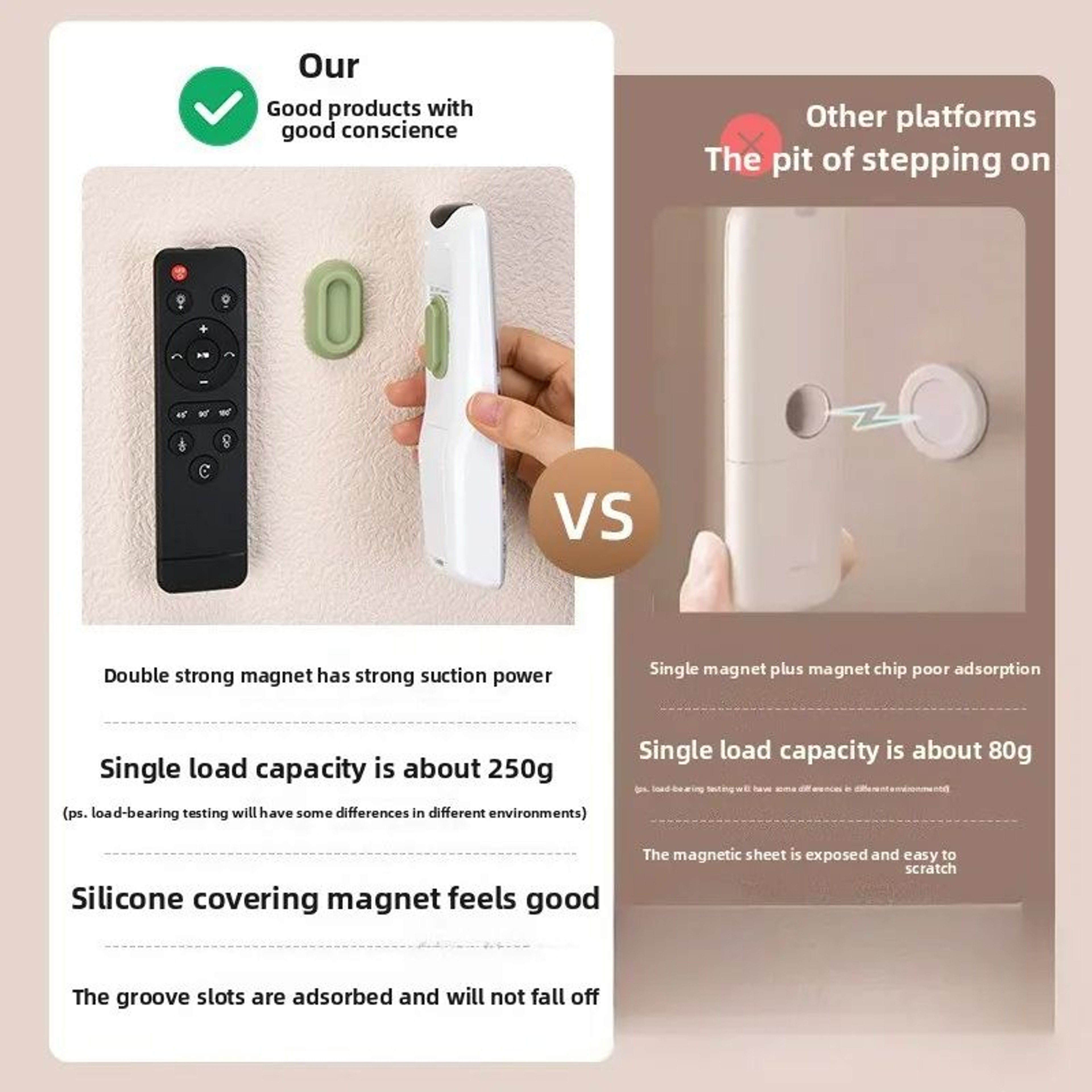 Magnetic Wall Mounted Remote Control Holder 3