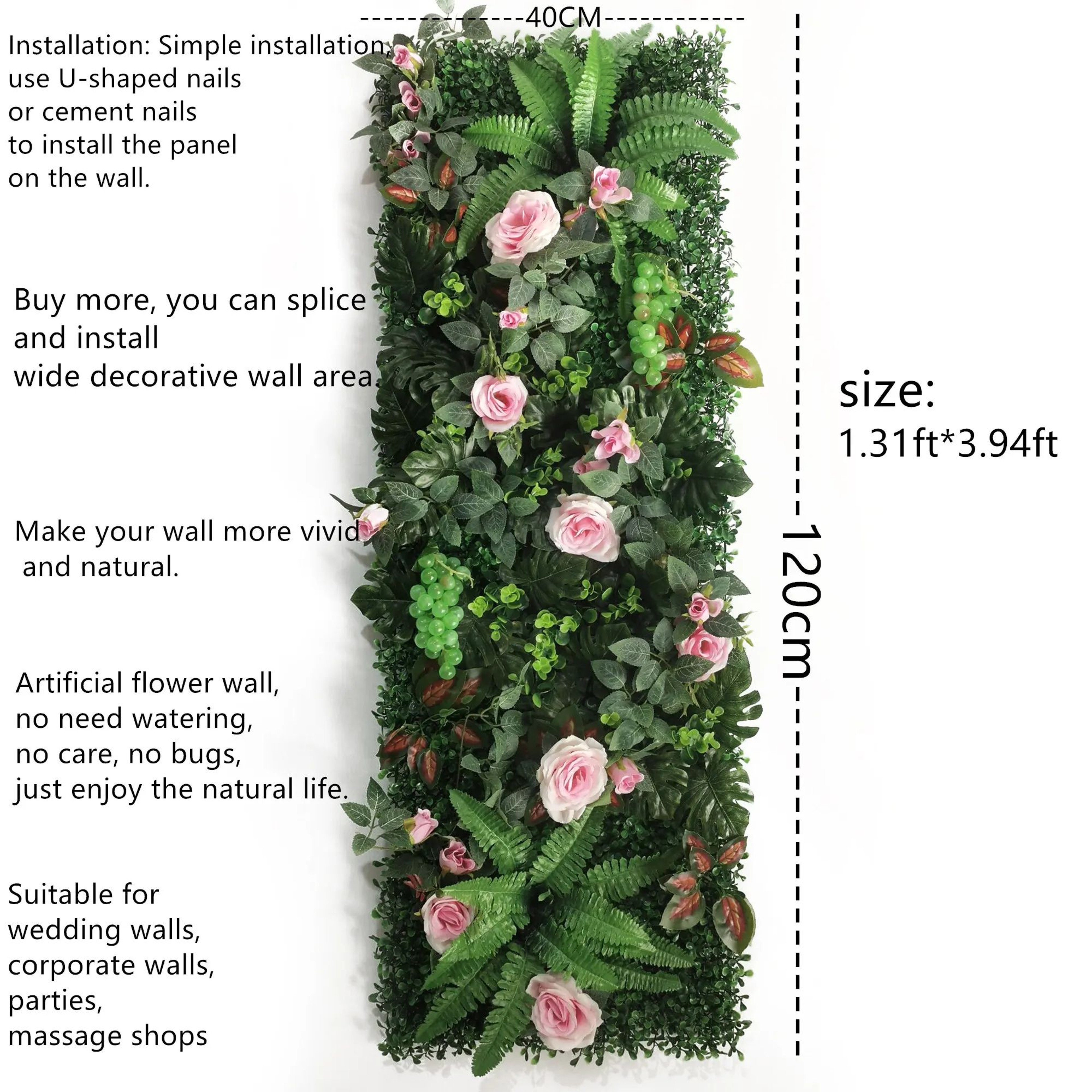 Artificial Rose Lawn Wall Panel Decorative Mat 1