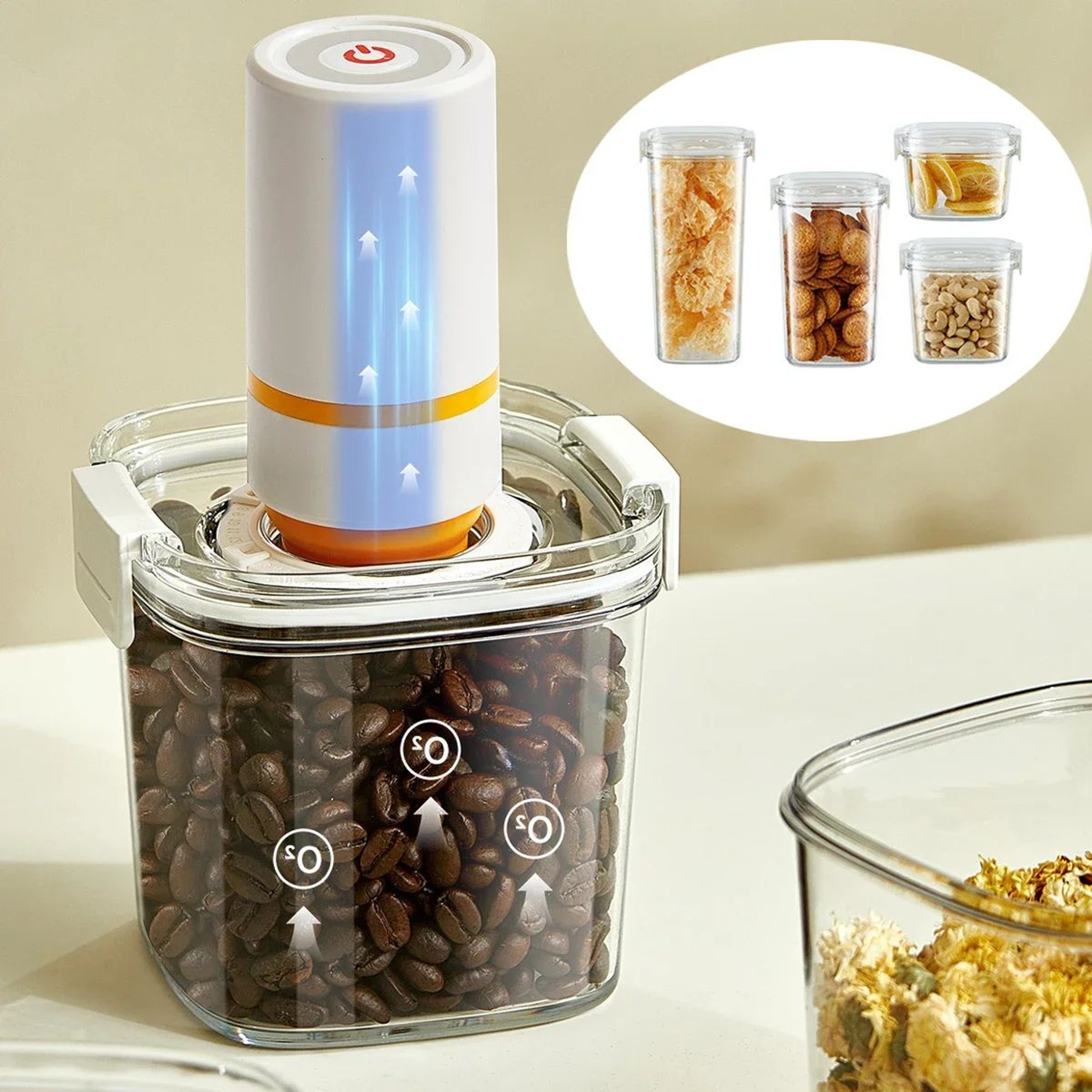 Vacuum Sealed Coffee Bean Storage Canister 0
