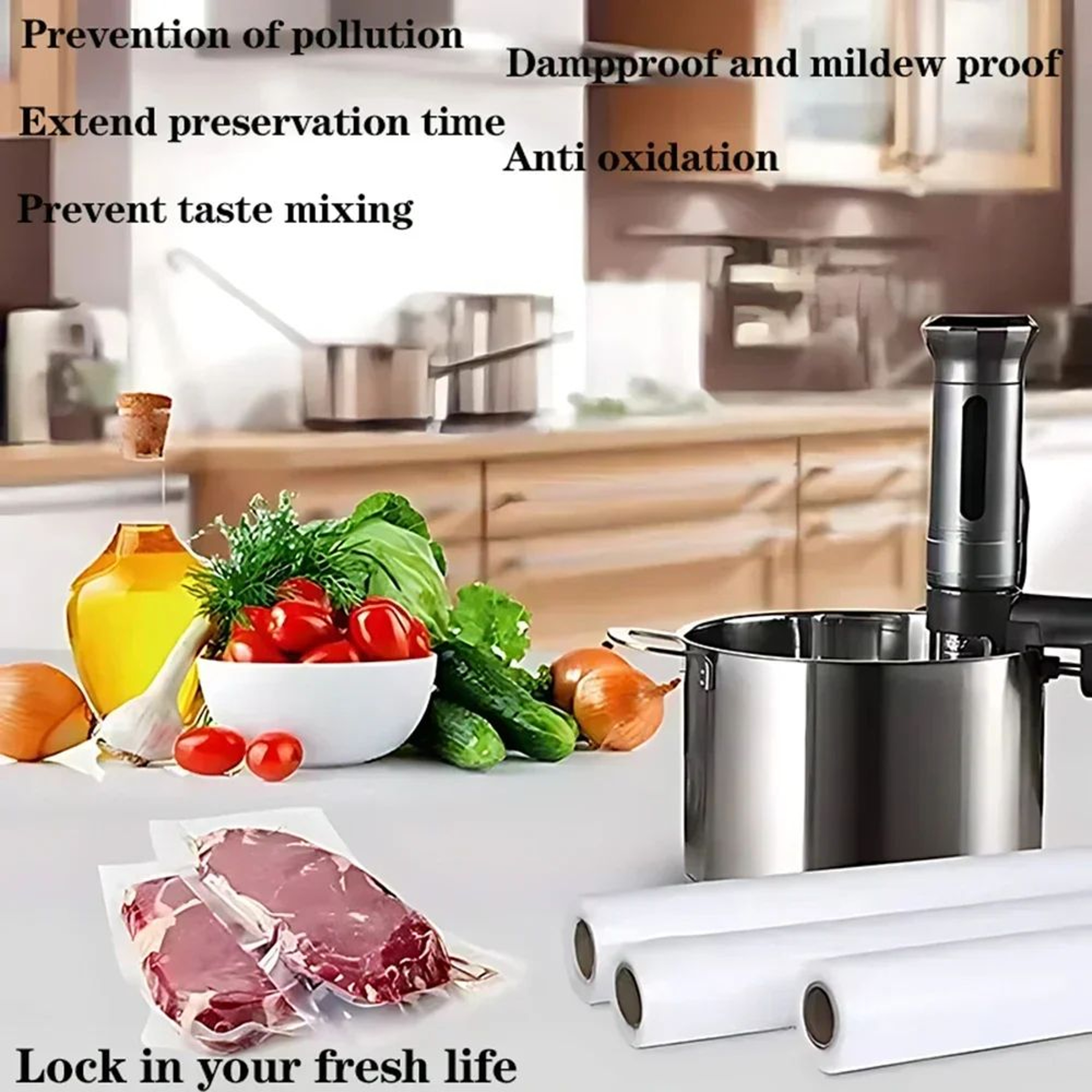 BPA Free Vacuum Food Storage Roll Bag 2