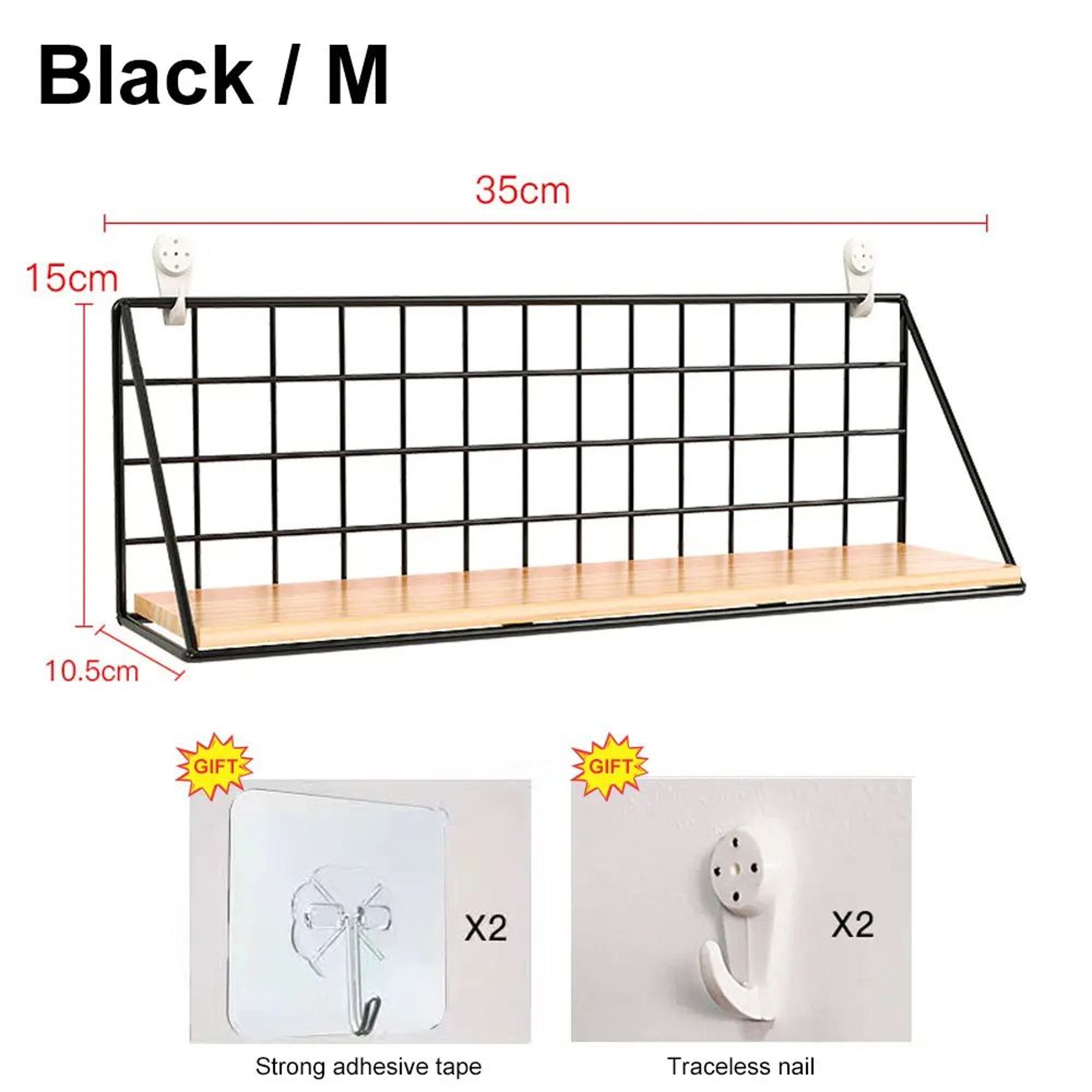 Wooden Wall Mounted Spice Rack Shelf 7