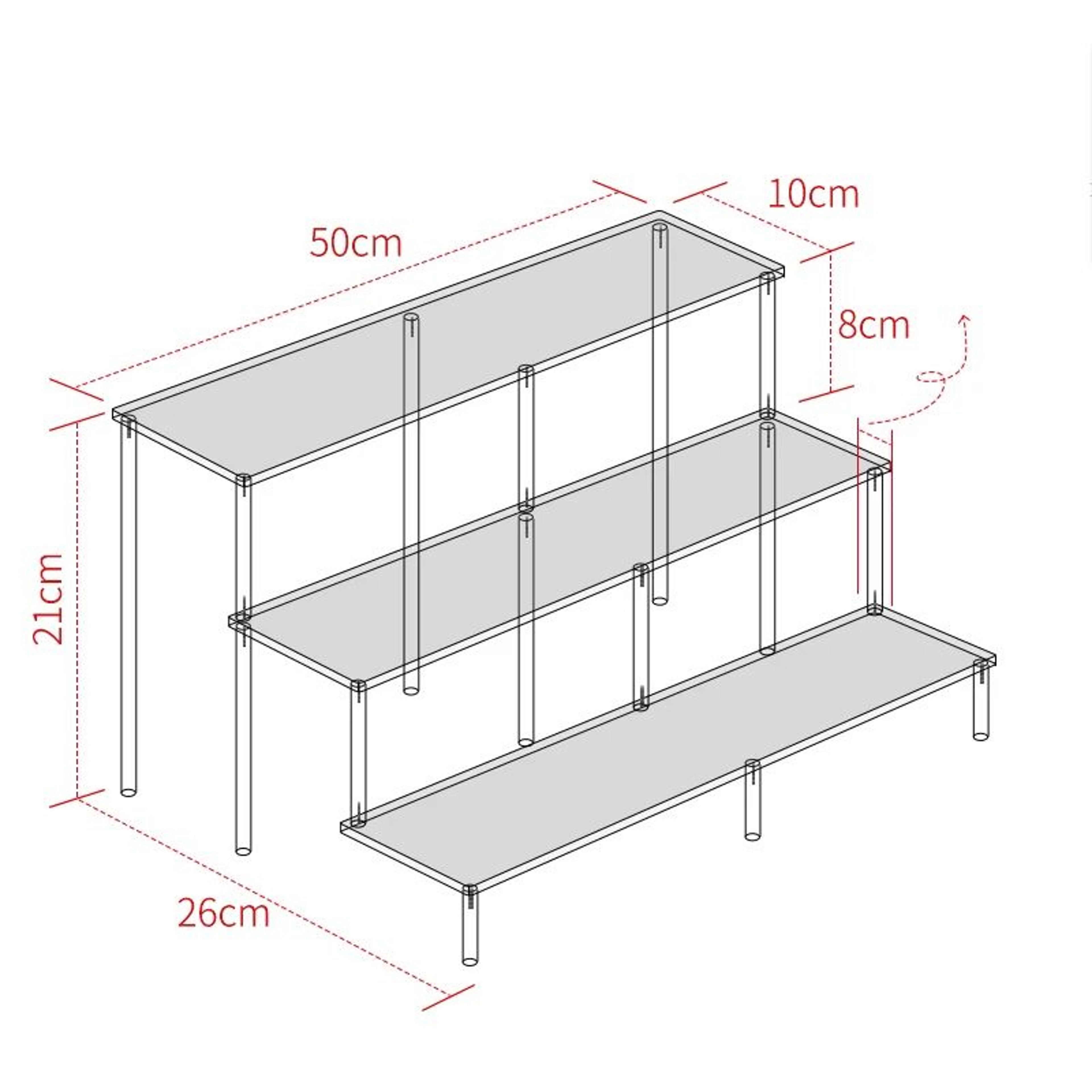 Clear Acrylic Multi Tier Display Riser Stand 18