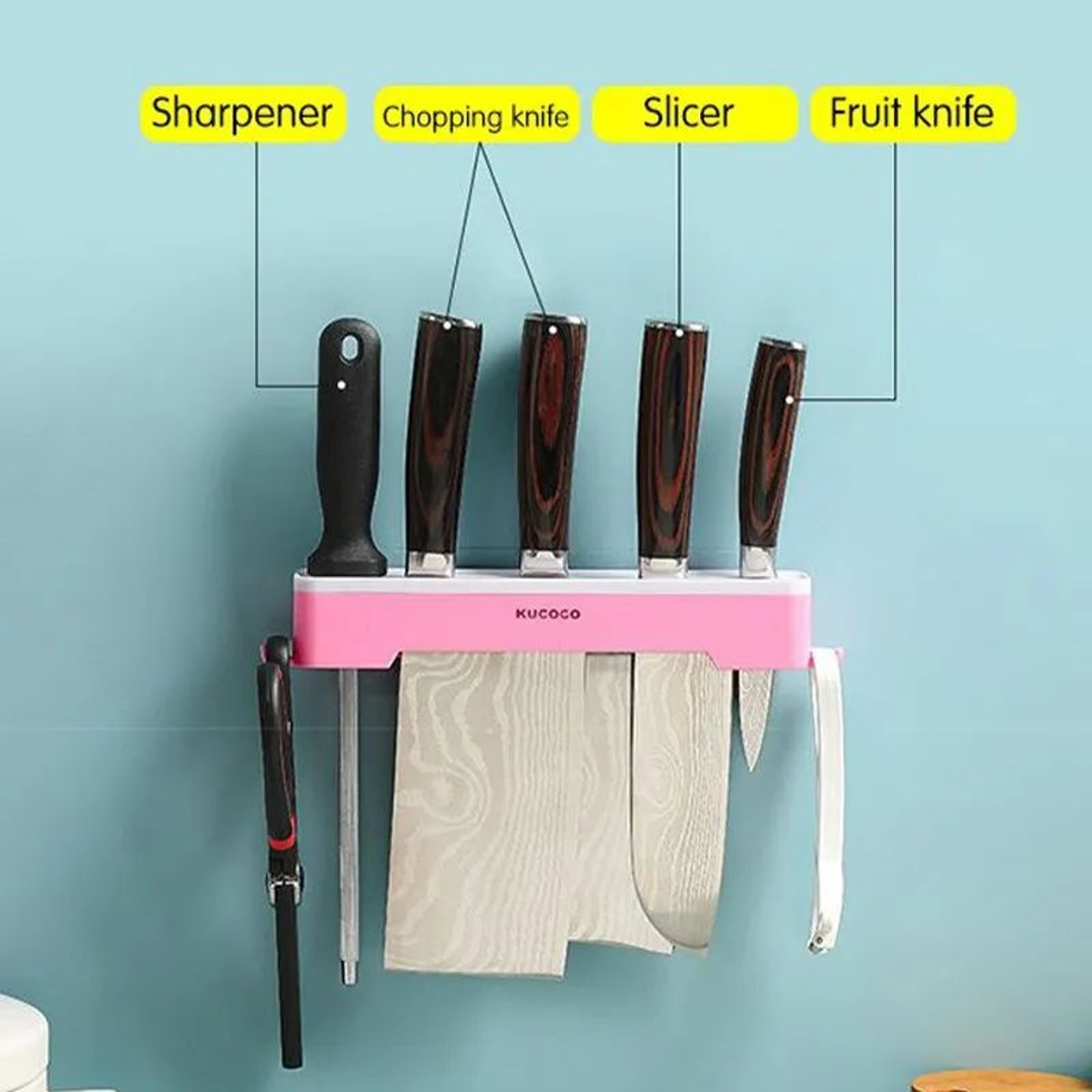 Wall Mounted Kitchen Knife Storage Rack 1